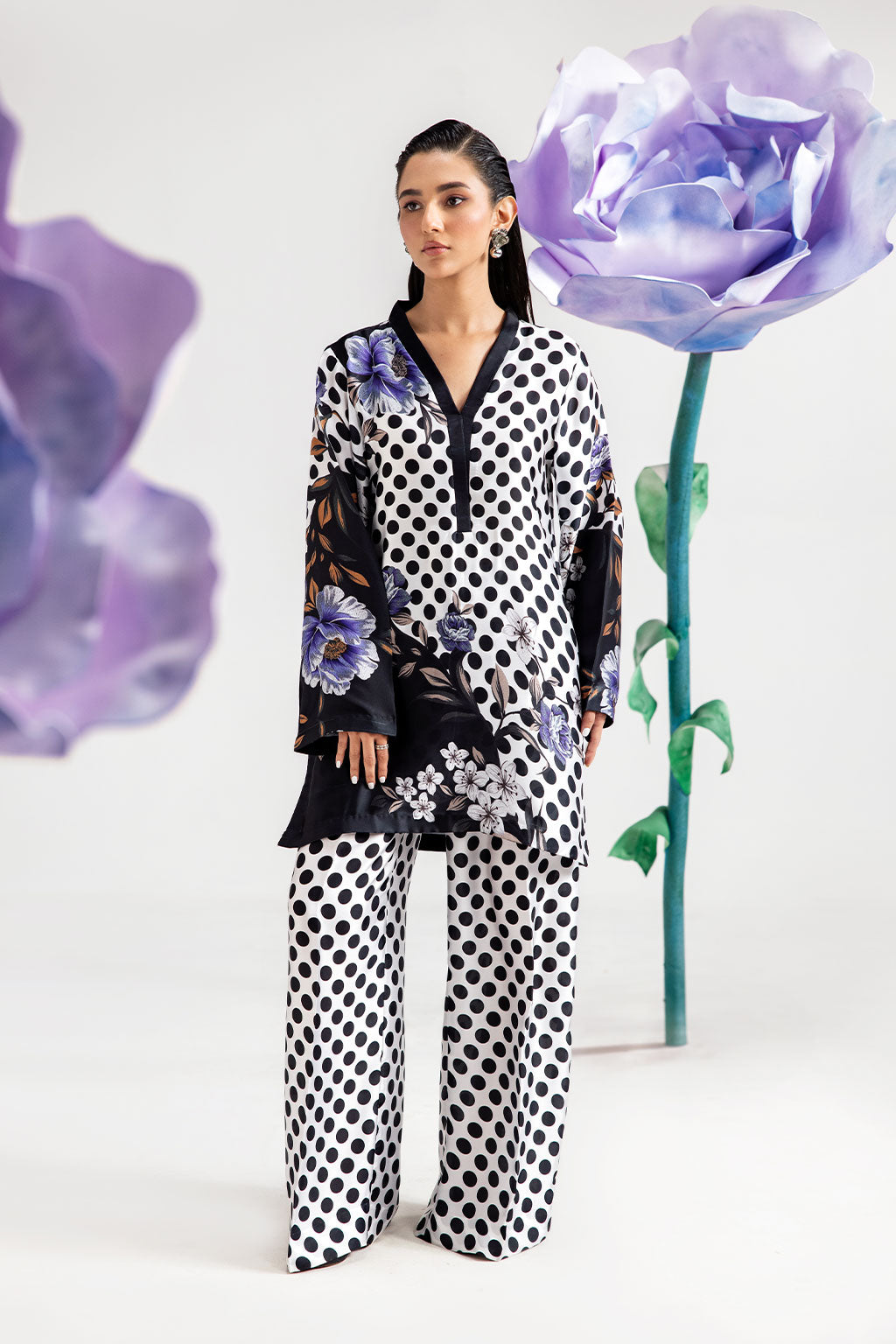 Afsanah | The Print Edit | DARK POLKA AP-110 - Official Afsanah stockist in UK - Sakeena London