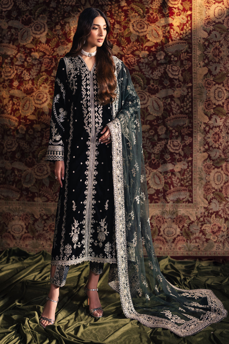 Qalamkar | Velvet Edit | BK-03 SAMIRA - Official Qalamkar stockist in UK - Sakeena London