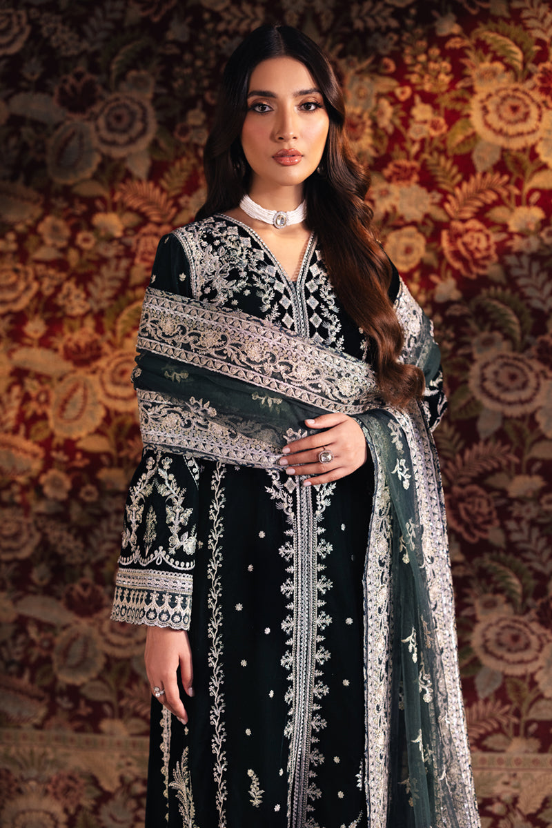 Qalamkar | Velvet Edit | BK-03 SAMIRA - Official Qalamkar stockist in UK - Sakeena London