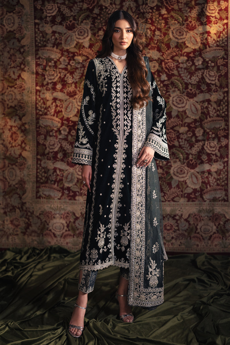 Qalamkar | Velvet Edit | BK-03 SAMIRA - Official Qalamkar stockist in UK - Sakeena London