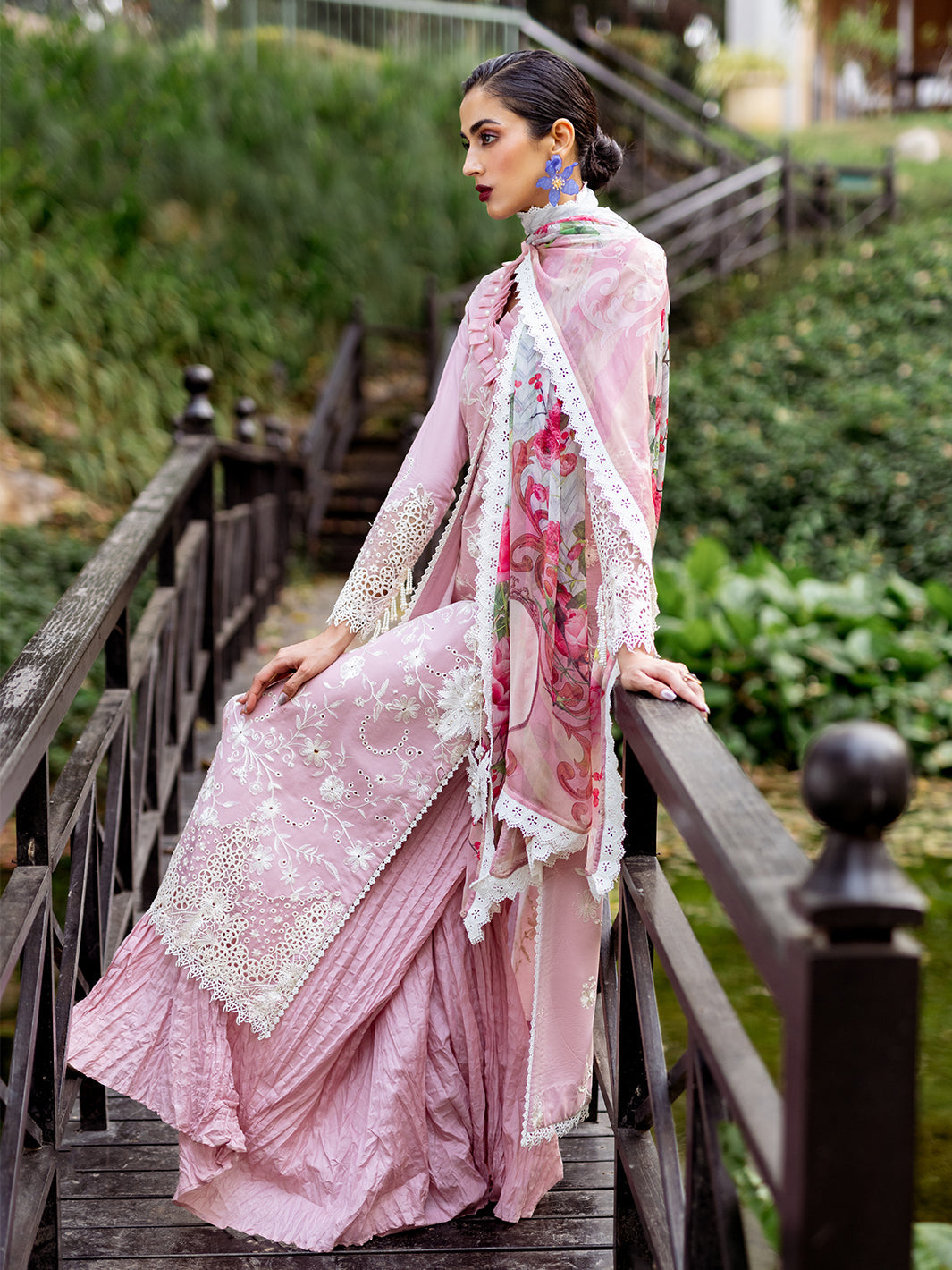Roheenaz | Dahlia Embroidered Lawn 24 | Lily - Official Roheenaz stockist in UK - Sakeena London