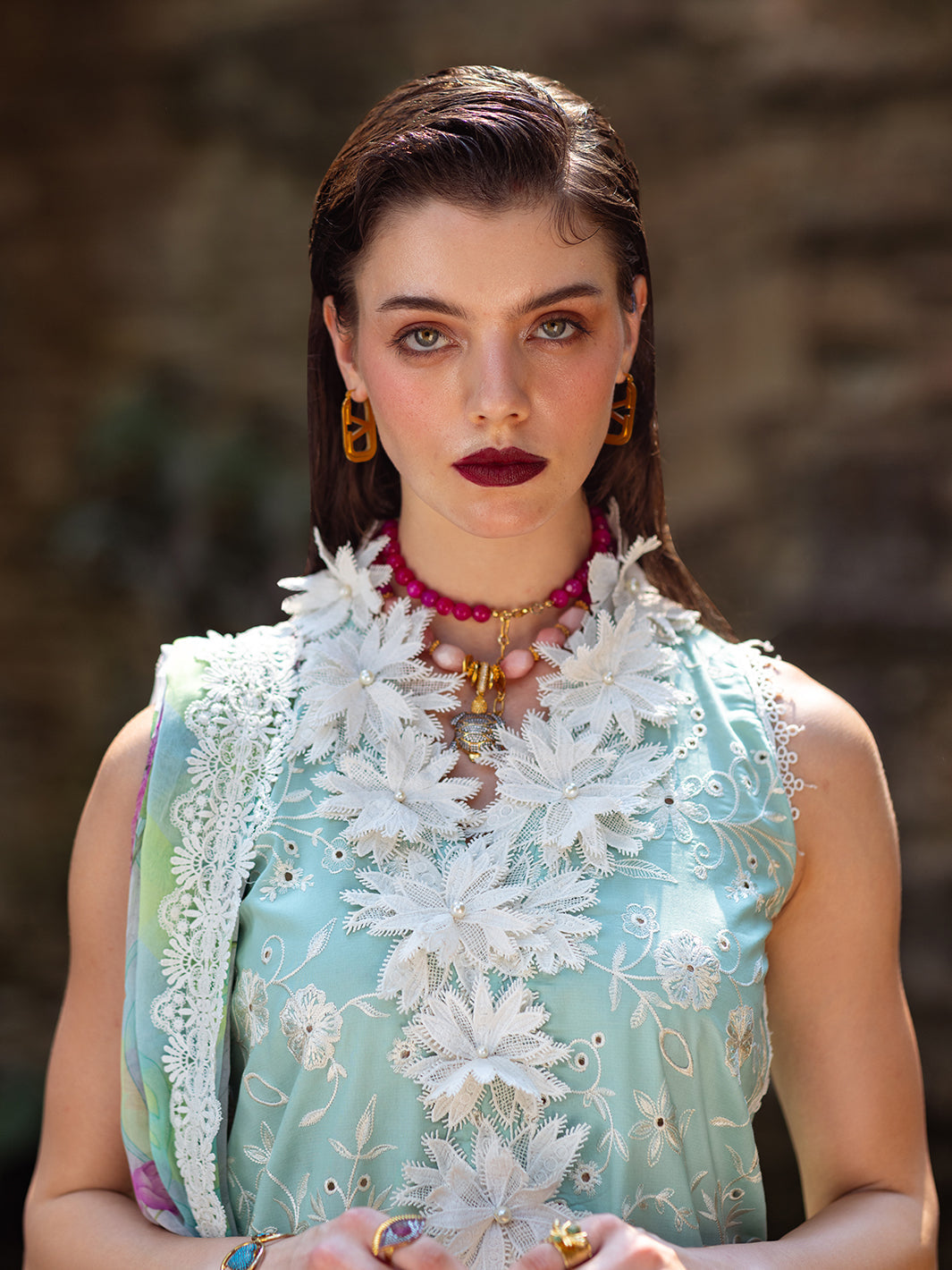 Roheenaz | Dahlia Embroidered Lawn 24 | Zinnia - Official Roheenaz stockist in UK - Sakeena London
