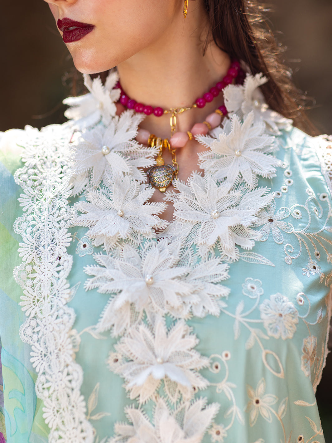 Roheenaz | Dahlia Embroidered Lawn 24 | Zinnia - Official Roheenaz stockist in UK - Sakeena London