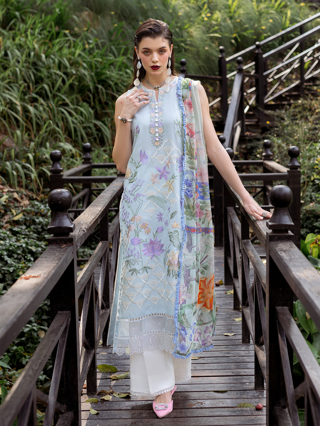 Roheenaz | Dahlia Embroidered Lawn 24 | Daisy - Official Roheenaz stockist in UK - Sakeena London