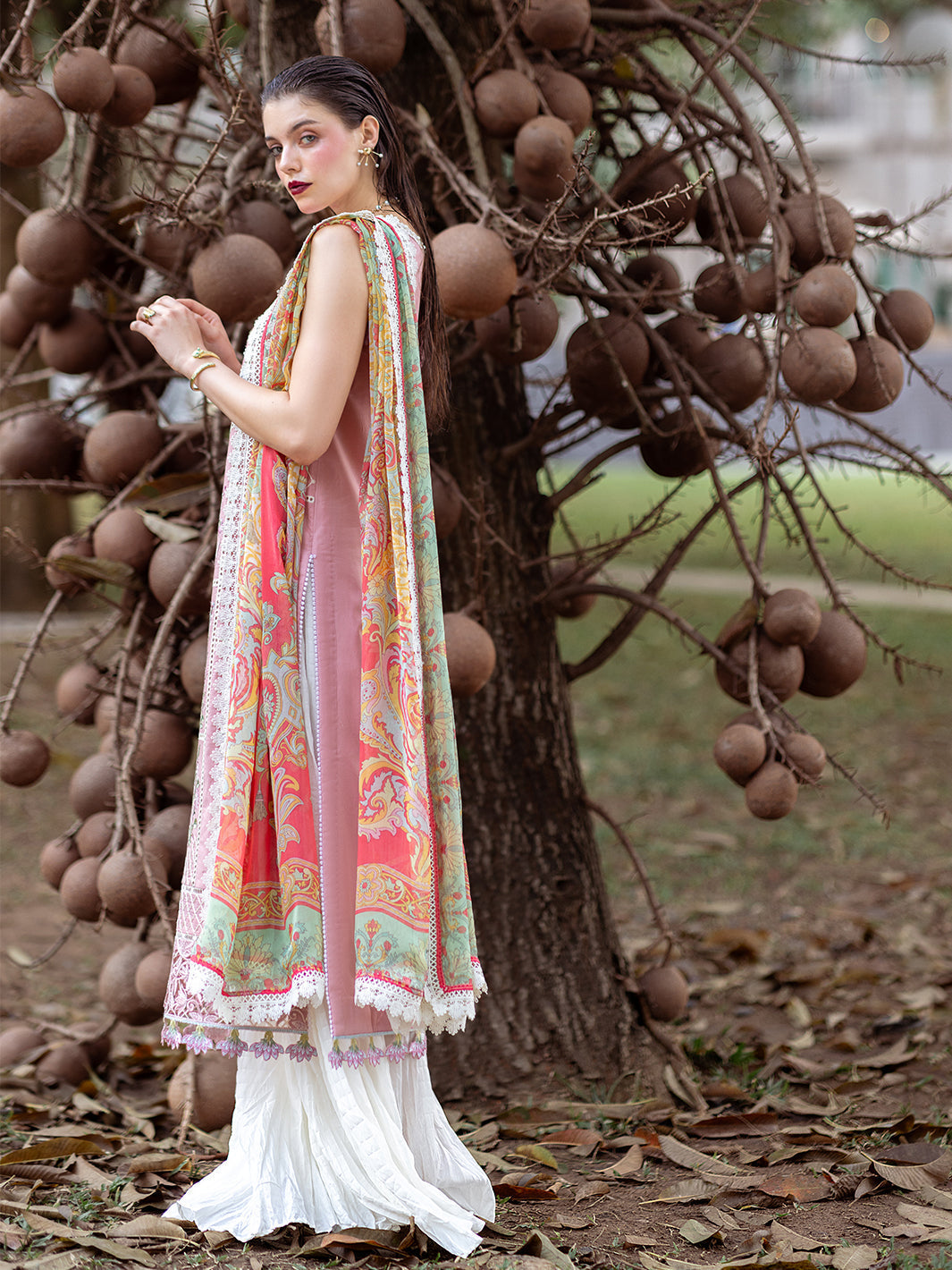 Roheenaz | Dahlia Embroidered Lawn 24 | Peony - Official Roheenaz stockist in UK - Sakeena London