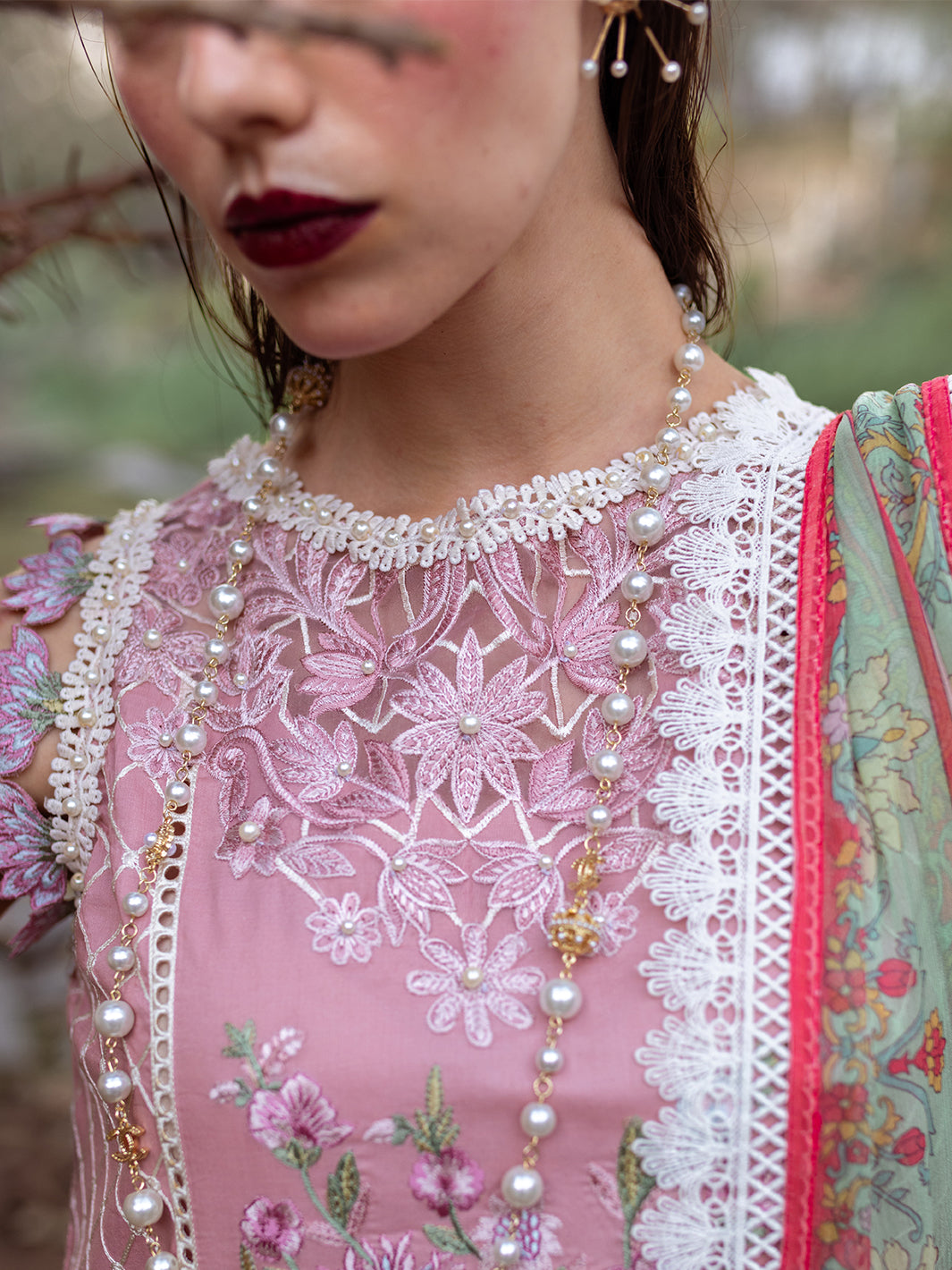 Roheenaz | Dahlia Embroidered Lawn 24 | Peony - Official Roheenaz stockist in UK - Sakeena London