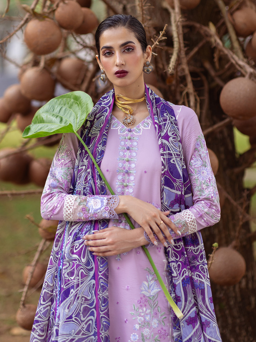 Roheenaz | Dahlia Embroidered Lawn 24 | Hyacinth - Official Roheenaz stockist in UK - Sakeena London