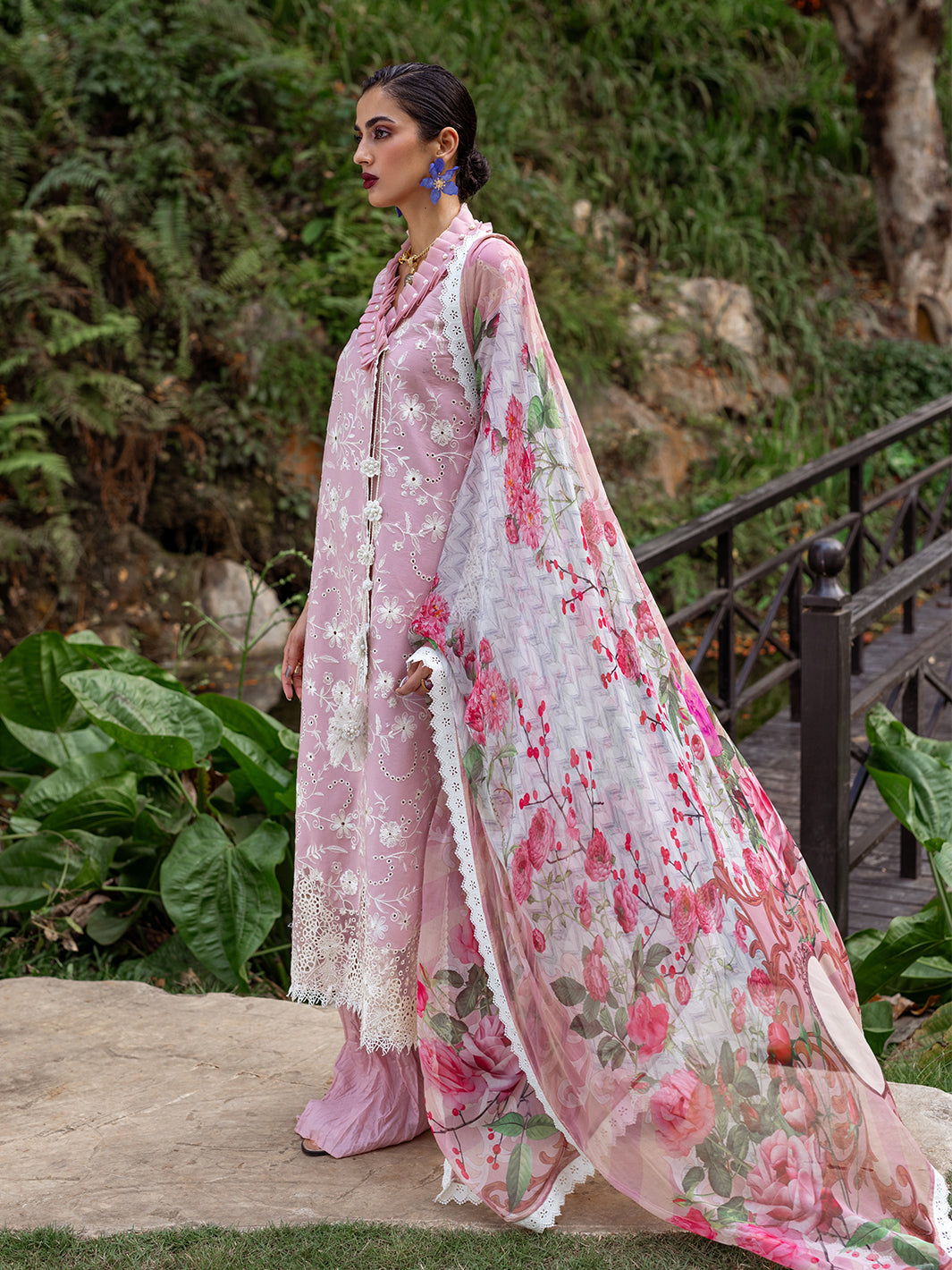 Roheenaz | Dahlia Embroidered Lawn 24 | Lily - Official Roheenaz stockist in UK - Sakeena London