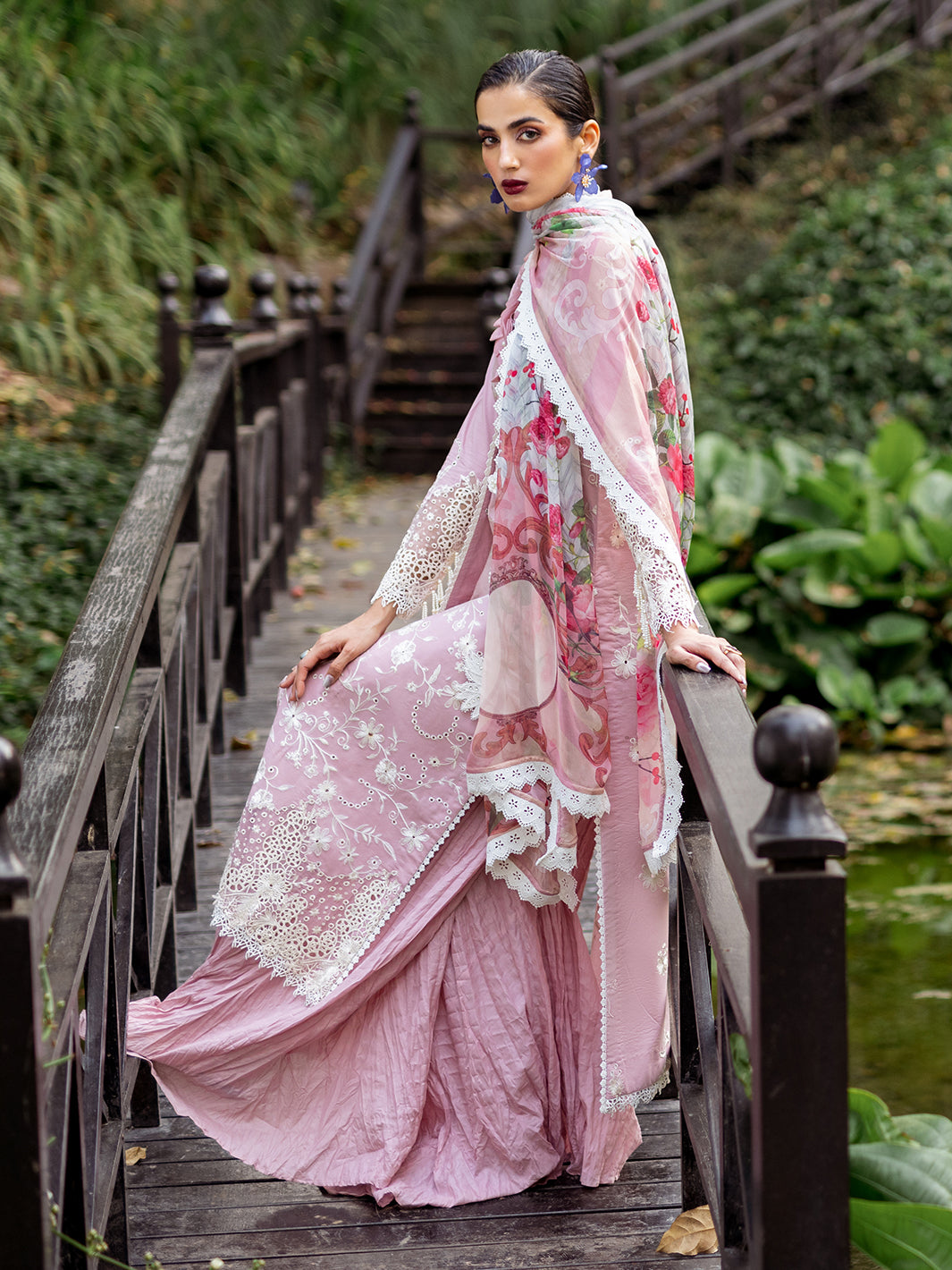 Roheenaz | Dahlia Embroidered Lawn 24 | Lily - Official Roheenaz stockist in UK - Sakeena London