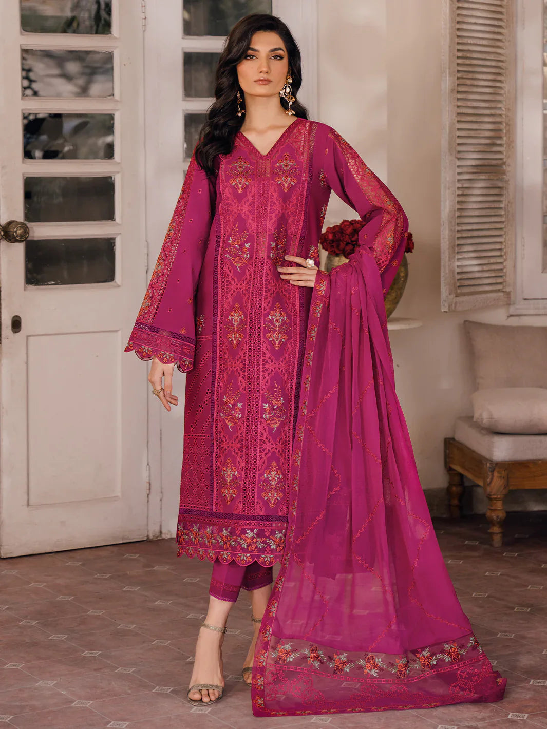Bin Ilyas | Naqsh Luxury Lawn | Kiraz - Official Bin Ilyas stockist in UK - Sakeena London
