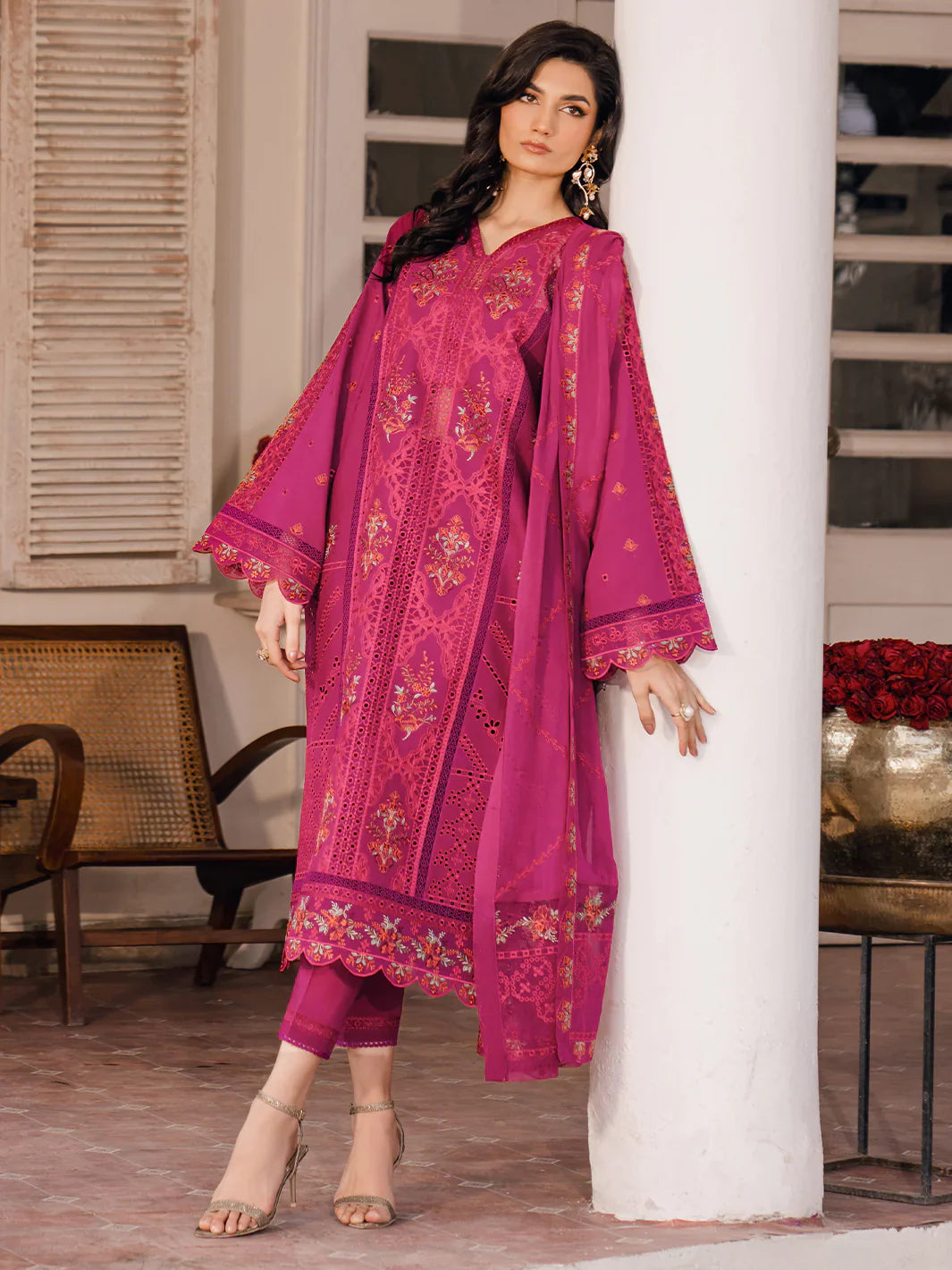 Bin Ilyas | Naqsh Luxury Lawn | Kiraz - Official Bin Ilyas stockist in UK - Sakeena London