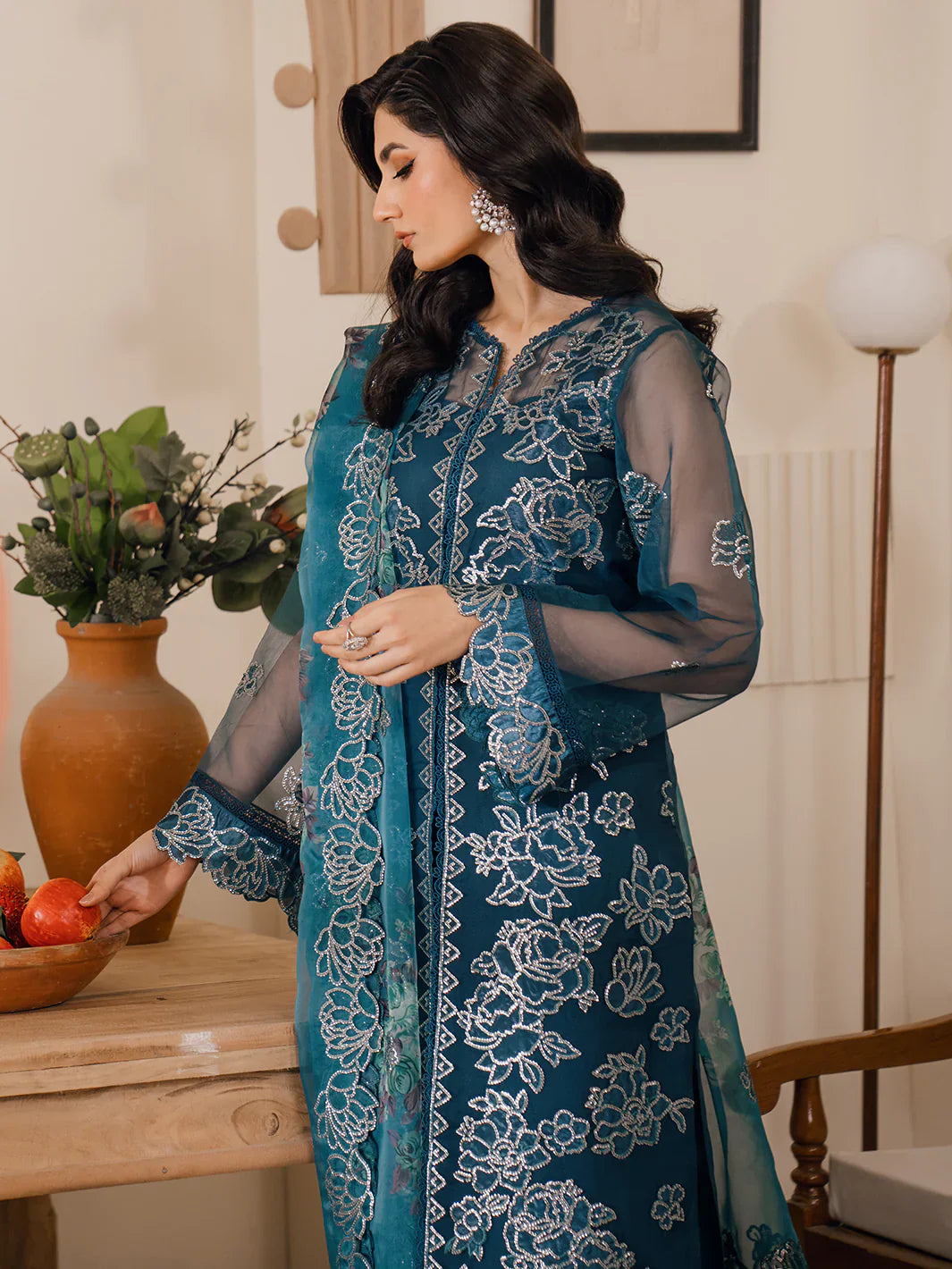 Bin Ilyas | Naqsh Luxury Lawn | Mavi - Official Bin Ilyas stockist in UK - Sakeena London