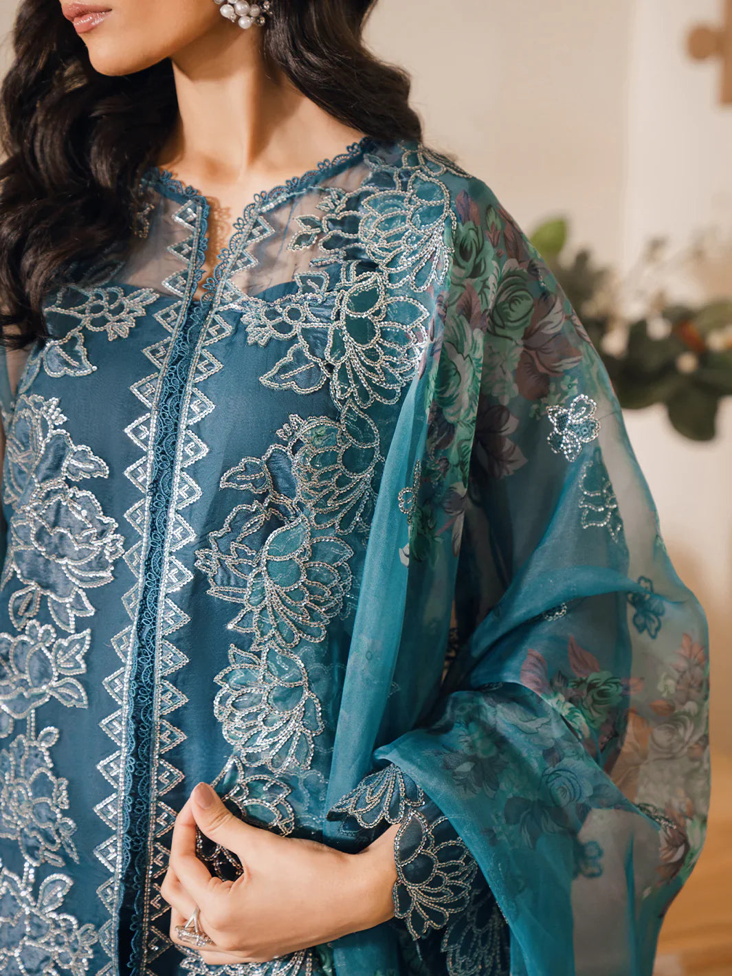 Bin Ilyas | Naqsh Luxury Lawn | Mavi - Official Bin Ilyas stockist in UK - Sakeena London