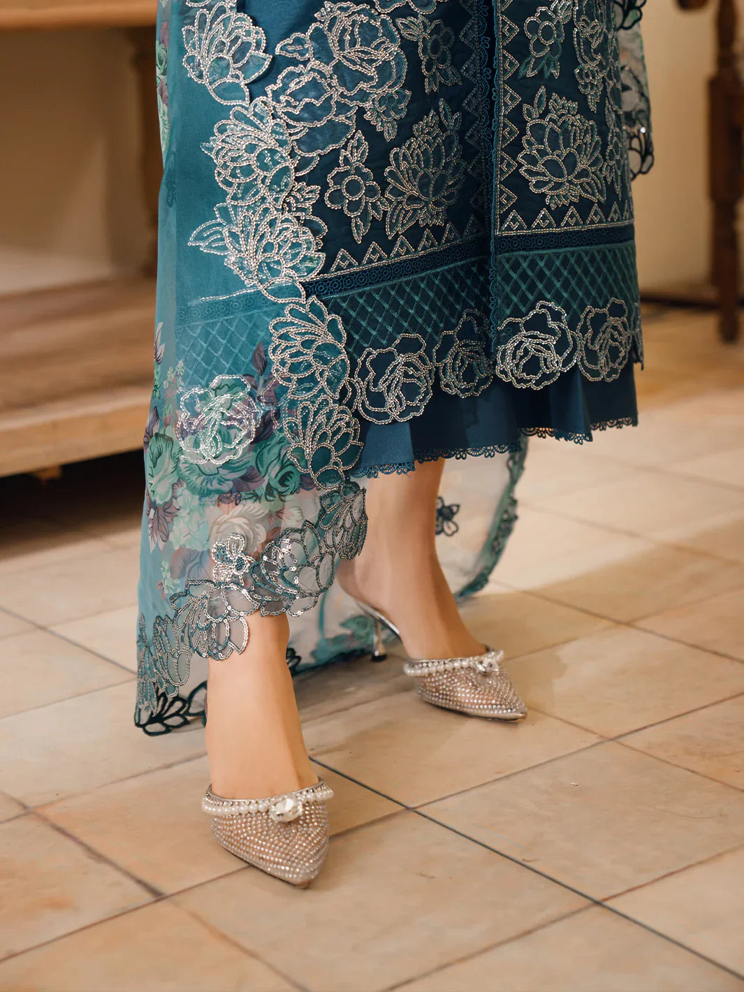 Bin Ilyas | Naqsh Luxury Lawn | Mavi - Official Bin Ilyas stockist in UK - Sakeena London
