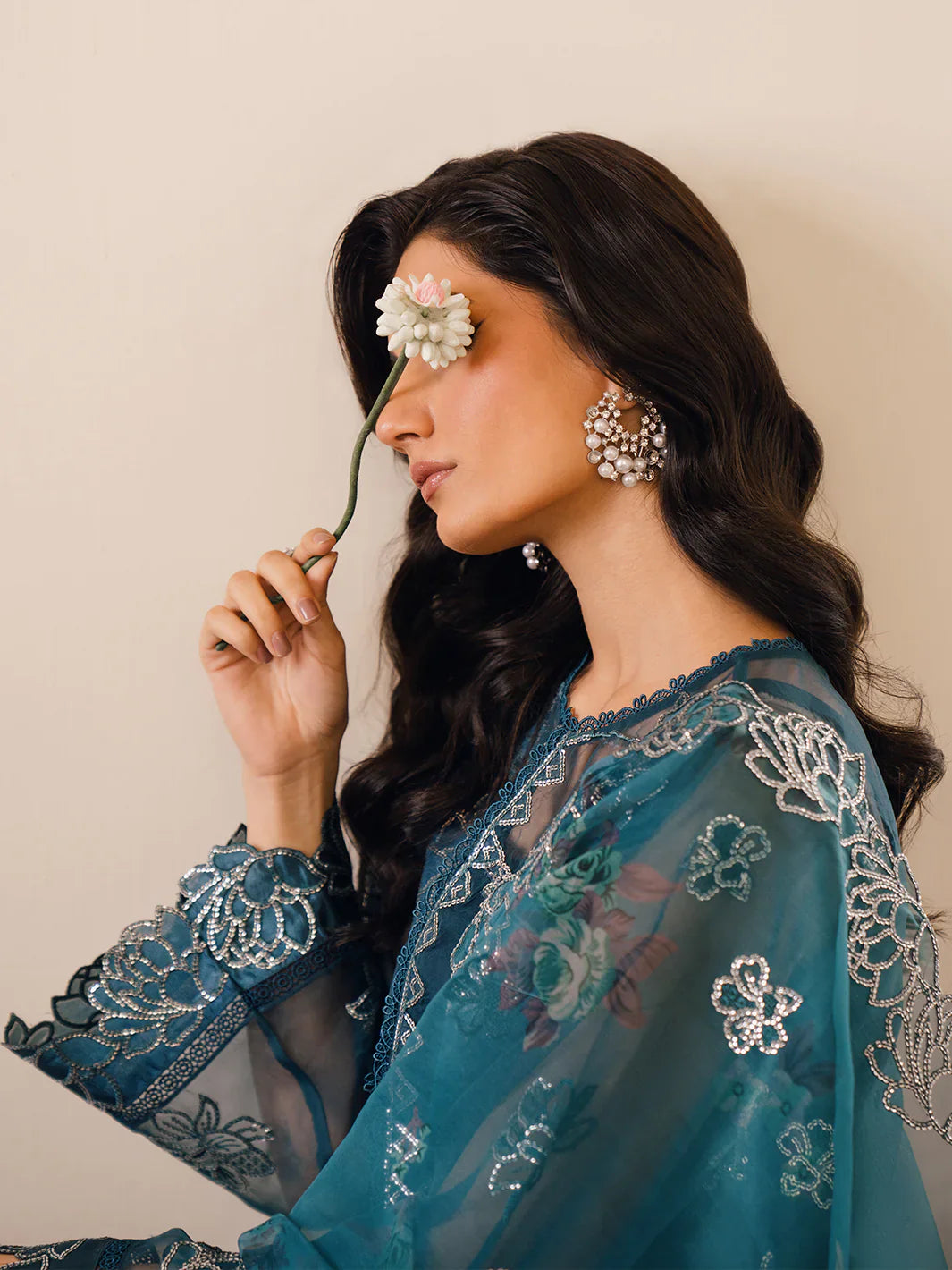 Bin Ilyas | Naqsh Luxury Lawn | Mavi - Official Bin Ilyas stockist in UK - Sakeena London