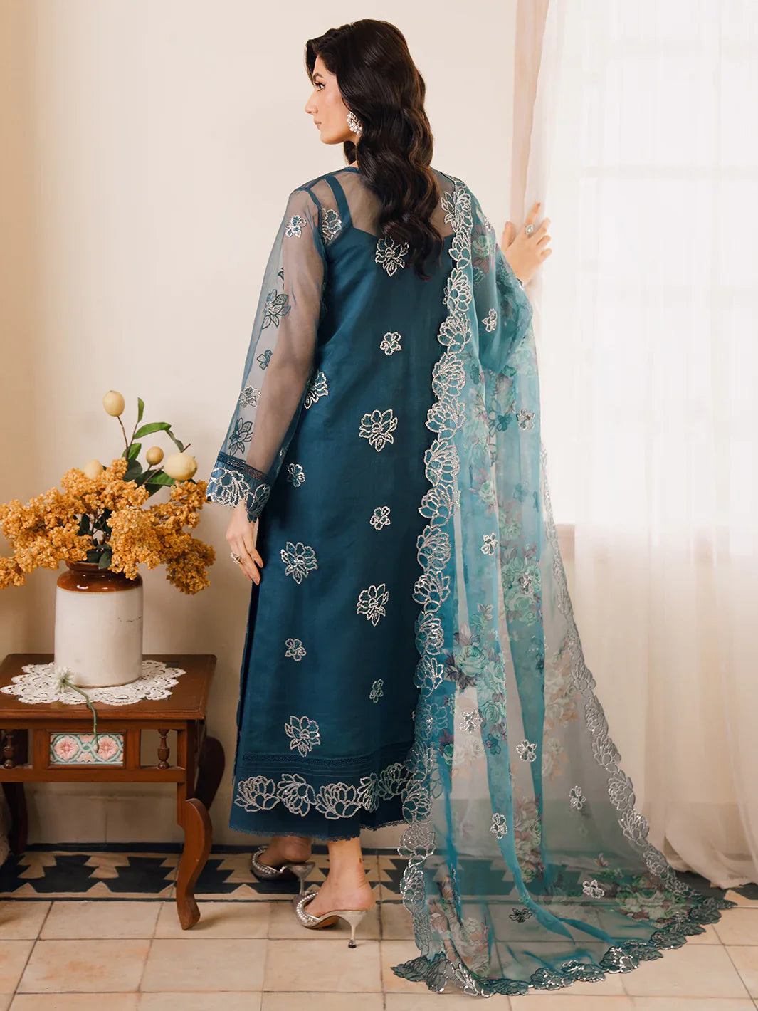 Bin Ilyas | Naqsh Luxury Lawn | Mavi - Official Bin Ilyas stockist in UK - Sakeena London
