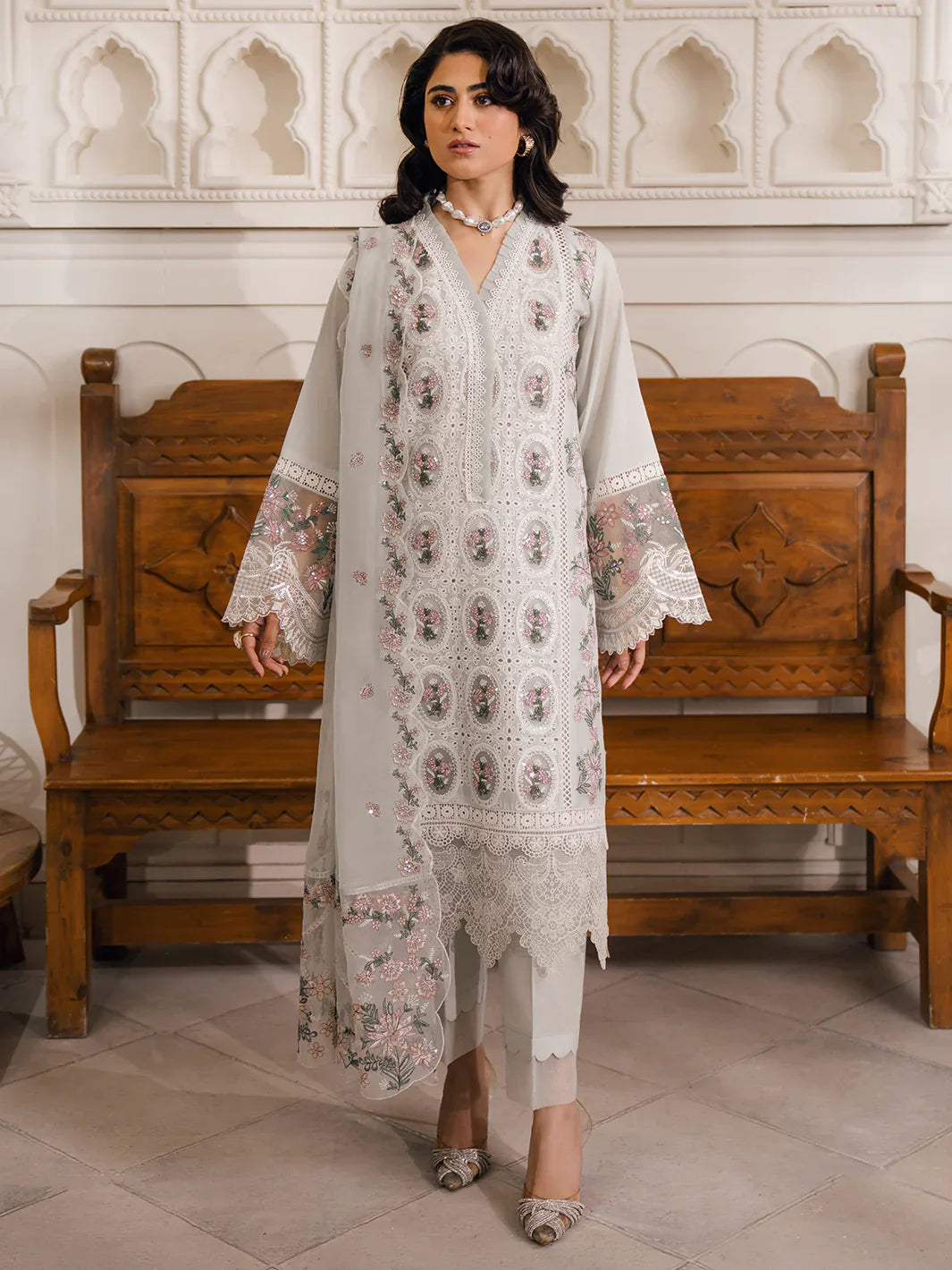 Bin Ilyas | Naqsh Luxury Lawn | Nermine - Official Bin Ilyas stockist in UK - Sakeena London