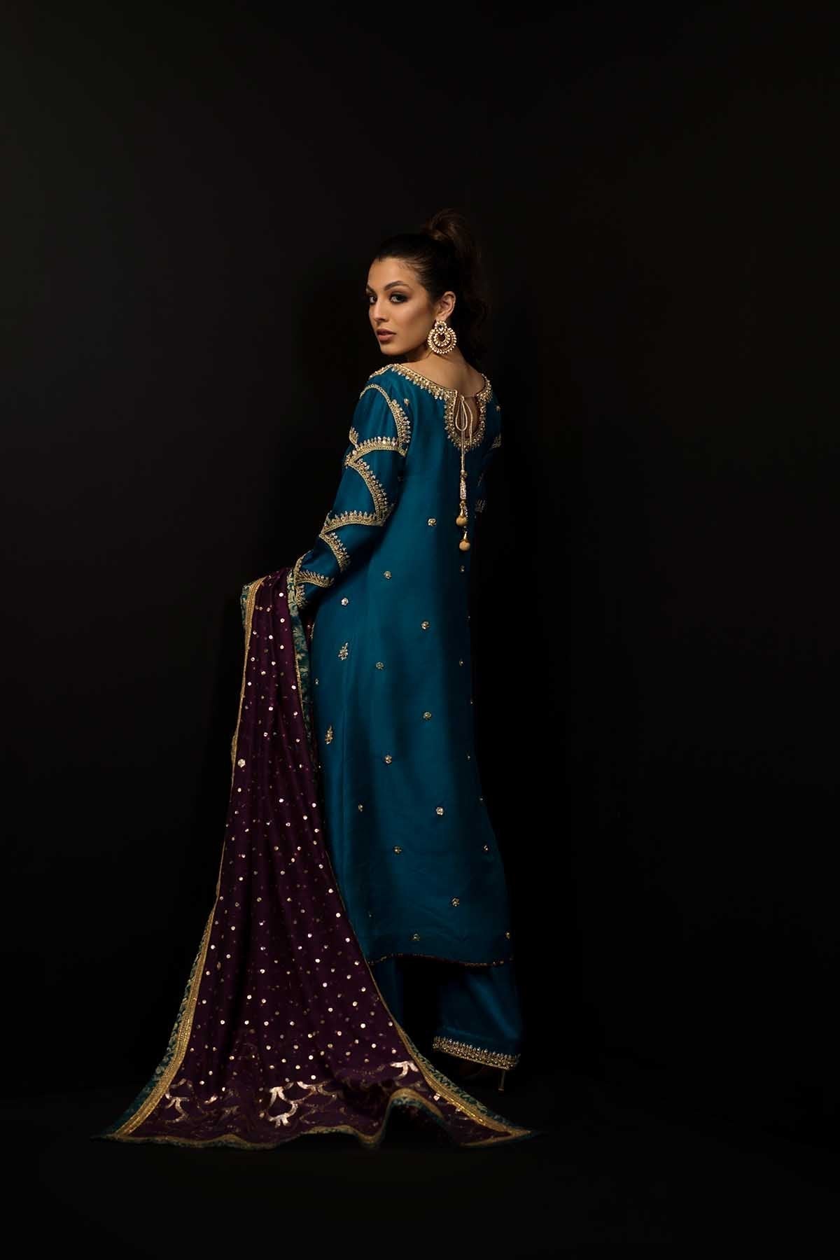 Sana Abbas | Wedding Formals | Turquoise - Official Sana Abbas stockist in UK - Sakeena London