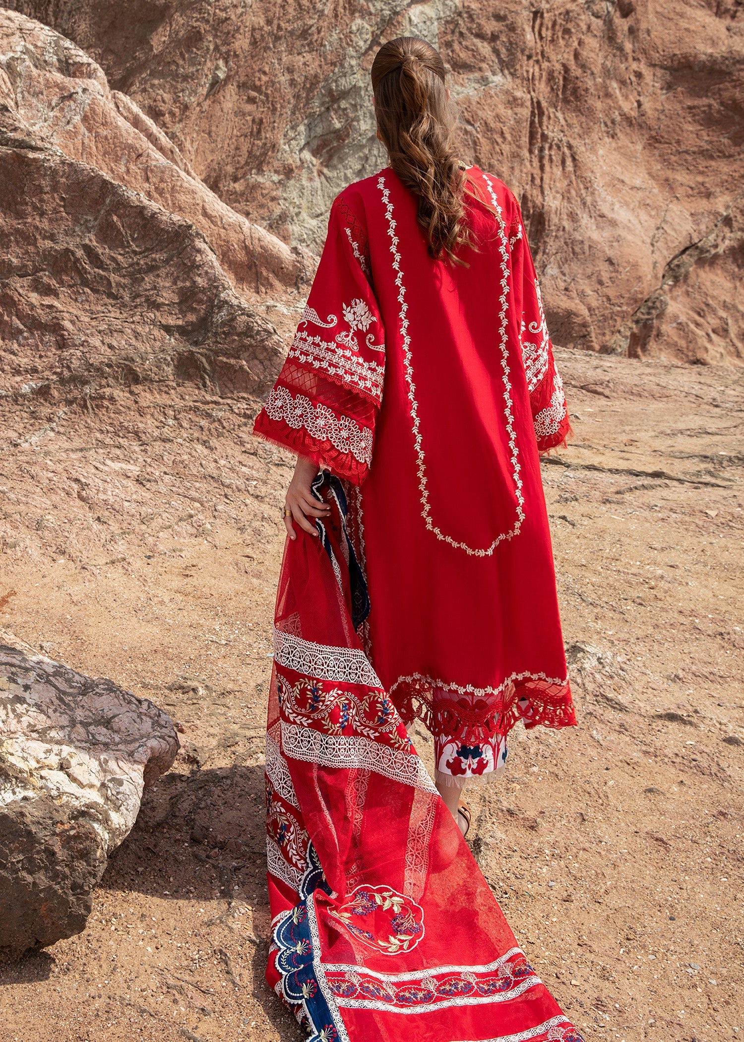 Crimson | Lawn 24 | Stars of Fire - Flame red - Official Crimson stockist in UK - Sakeena London