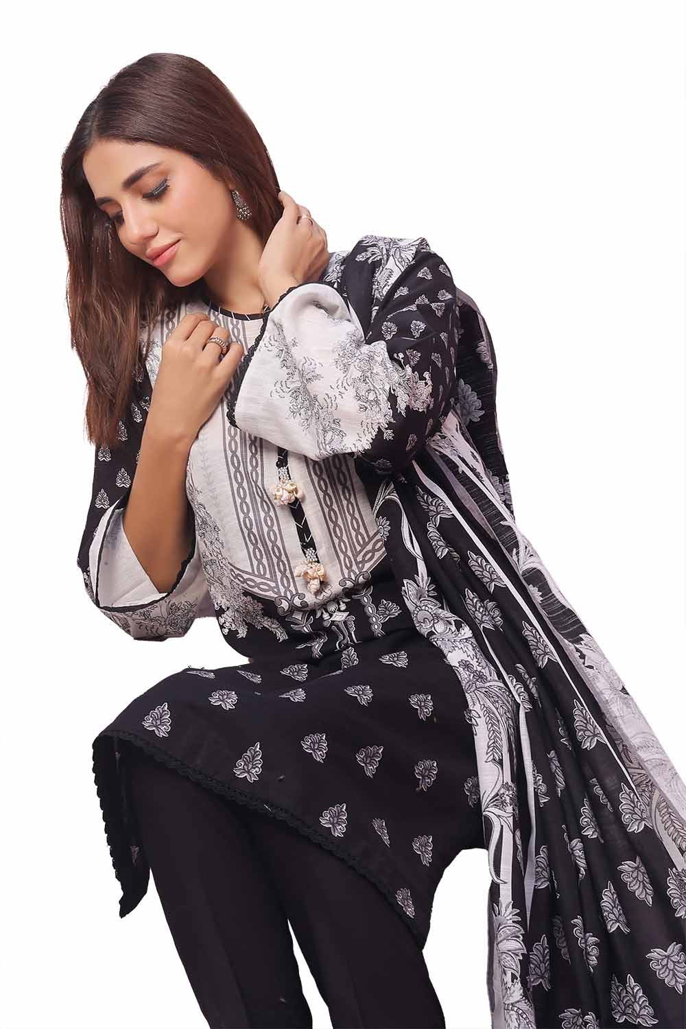 Gul Ahmed | Winter Collection 24 | Khaddar Suit SD-42101 - Official Gul Ahmed stockist in UK - Sakeena London