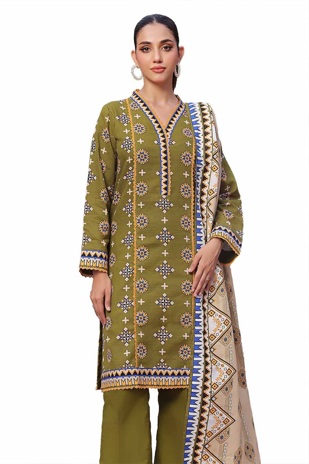 Gul Ahmed | Winter Collection 24 | Khaddar Suit SD-42131 - Official Gul Ahmed stockist in UK - Sakeena London