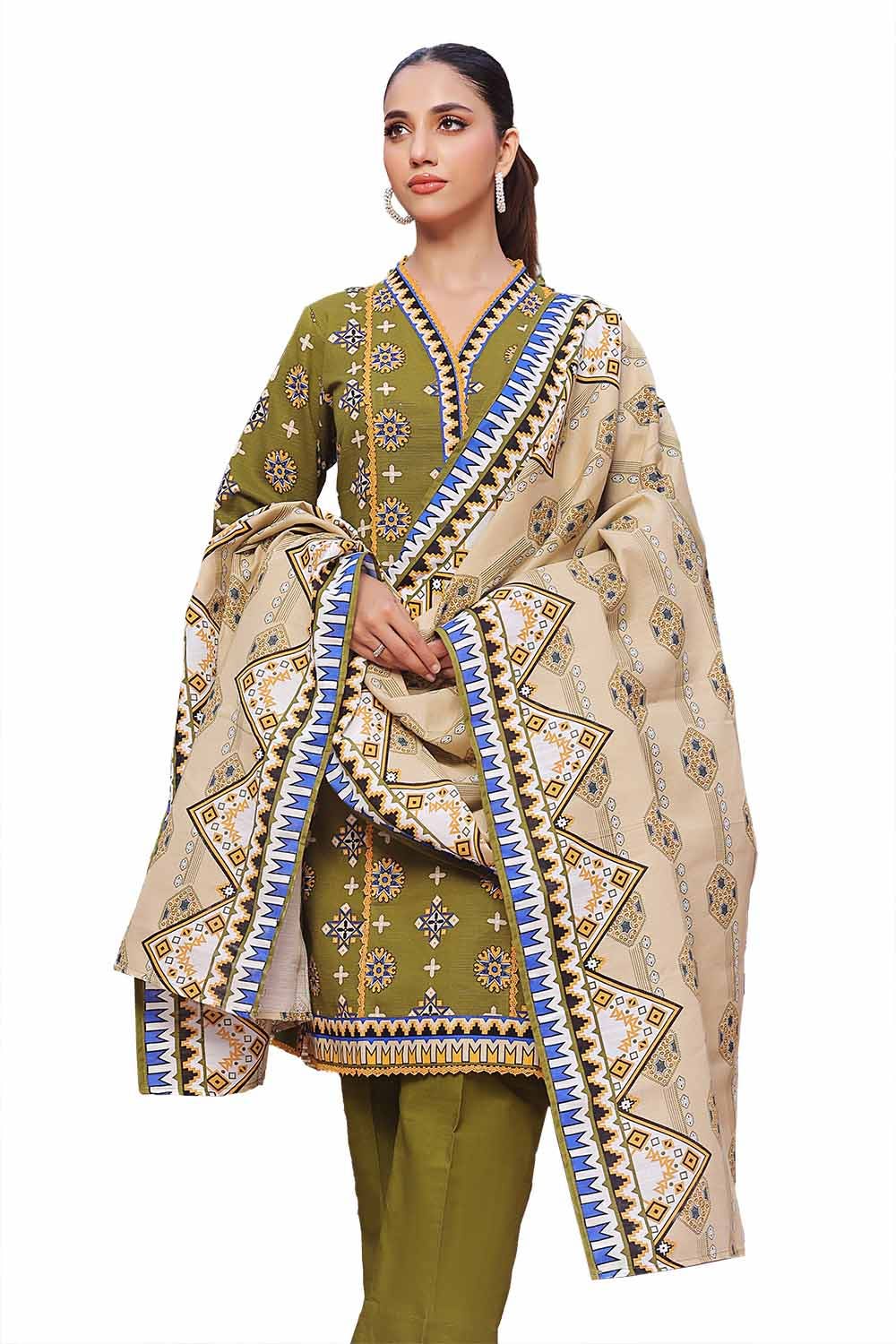 Gul Ahmed | Winter Collection 24 | Khaddar Suit SD-42131 - Official Gul Ahmed stockist in UK - Sakeena London