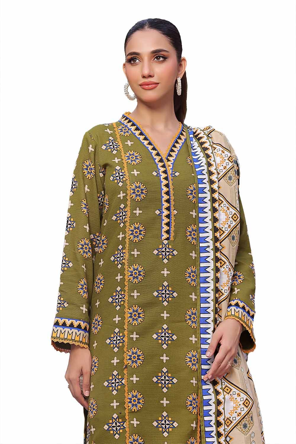 Gul Ahmed | Winter Collection 24 | Khaddar Suit SD-42131 - Official Gul Ahmed stockist in UK - Sakeena London