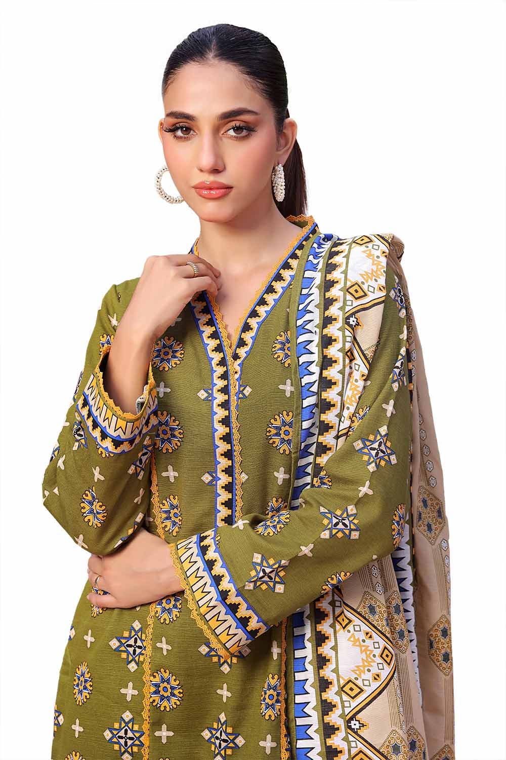 Gul Ahmed | Winter Collection 24 | Khaddar Suit SD-42131 - Official Gul Ahmed stockist in UK - Sakeena London