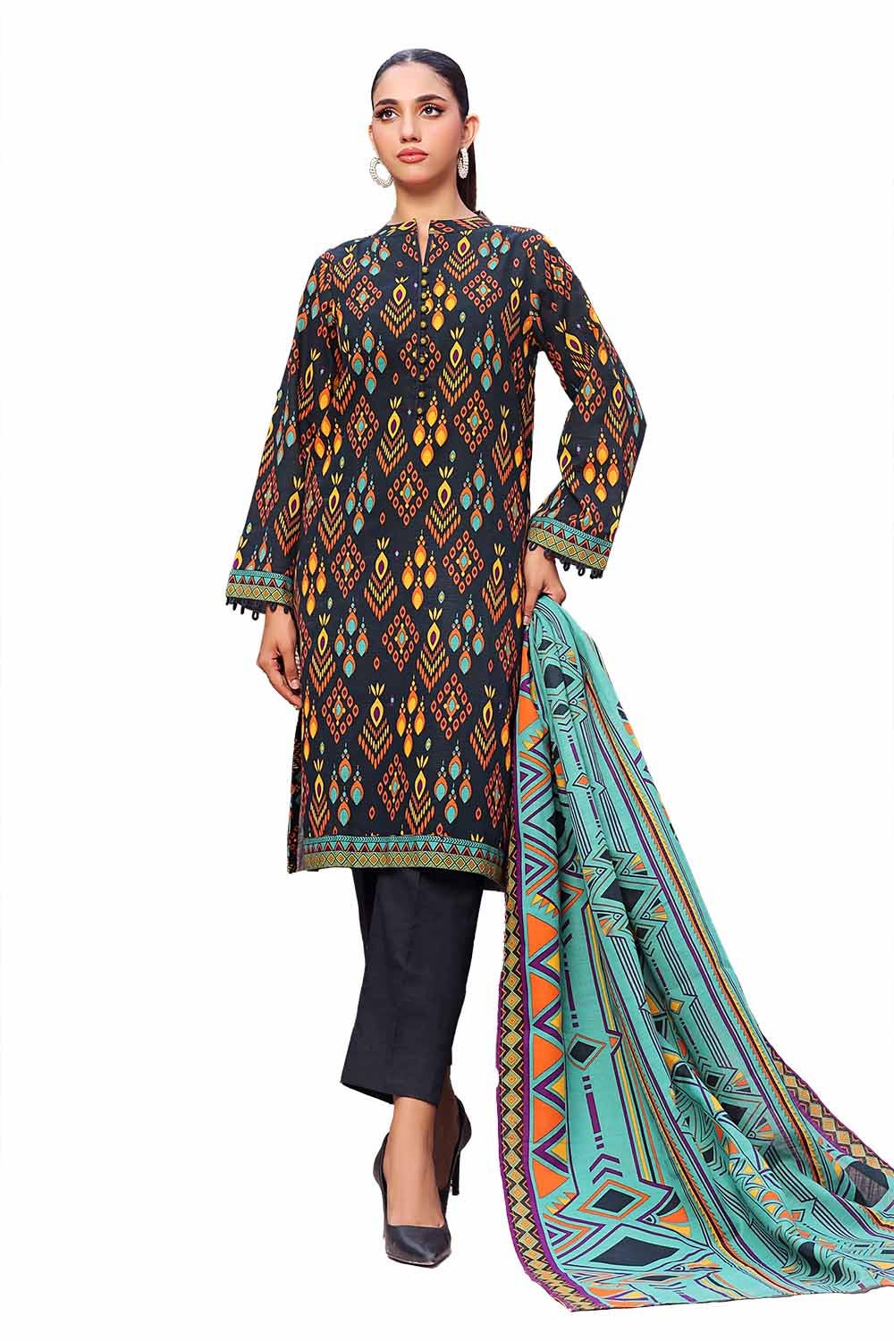 Gul Ahmed | Winter Collection 24 | Khaddar Suit SD-42132 - Official Gul Ahmed stockist in UK - Sakeena London