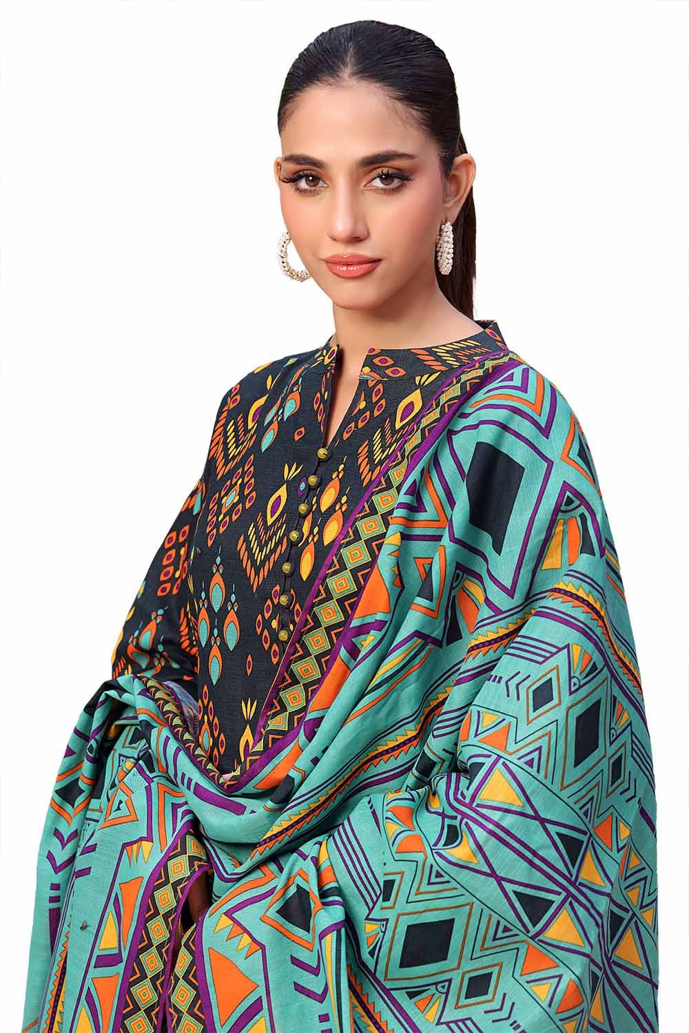 Gul Ahmed | Winter Collection 24 | Khaddar Suit SD-42132 - Official Gul Ahmed stockist in UK - Sakeena London