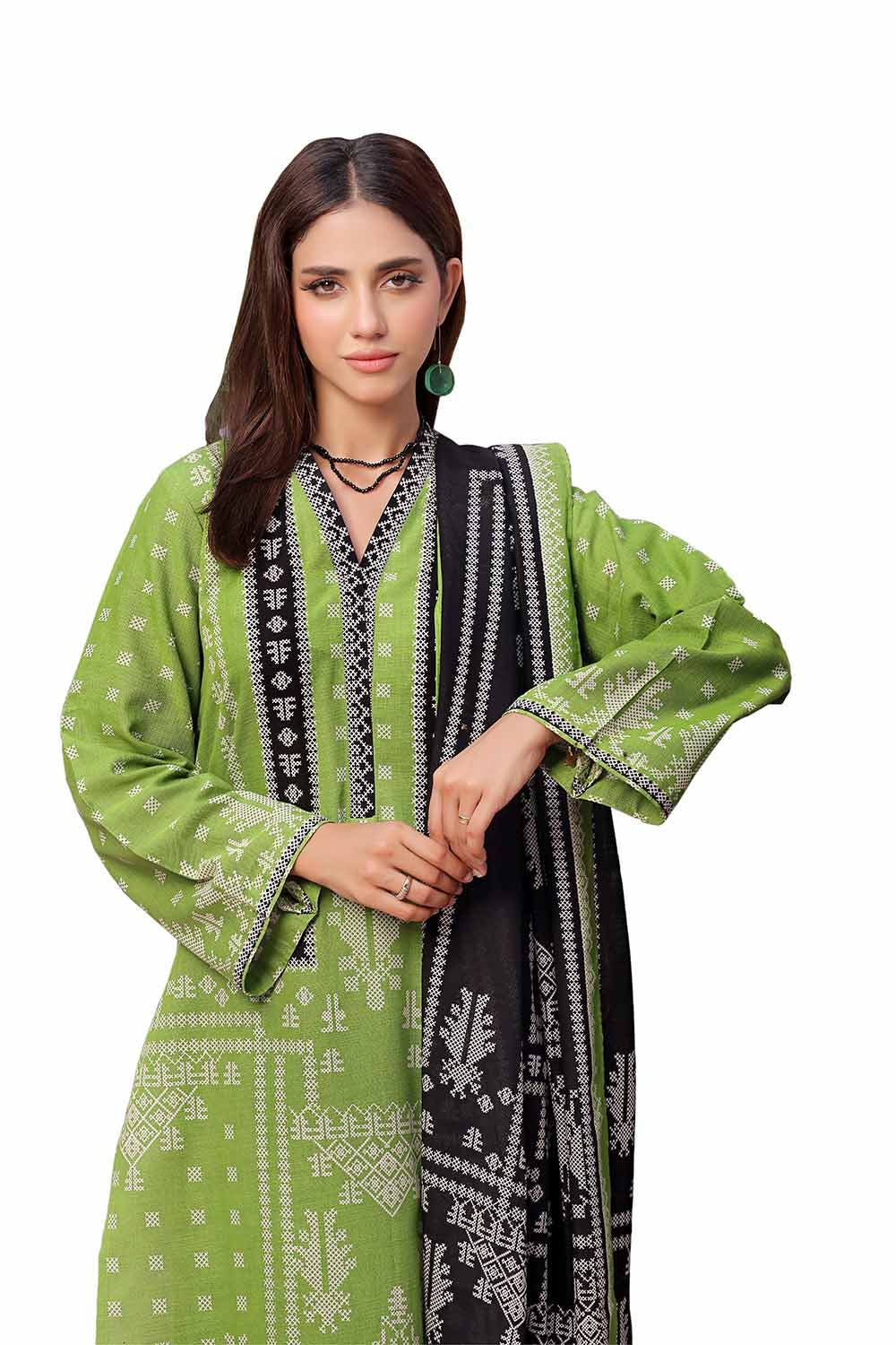 Gul Ahmed | Winter Collection 24 | Khaddar Suit SD-42134 - Official Gul Ahmed stockist in UK - Sakeena London