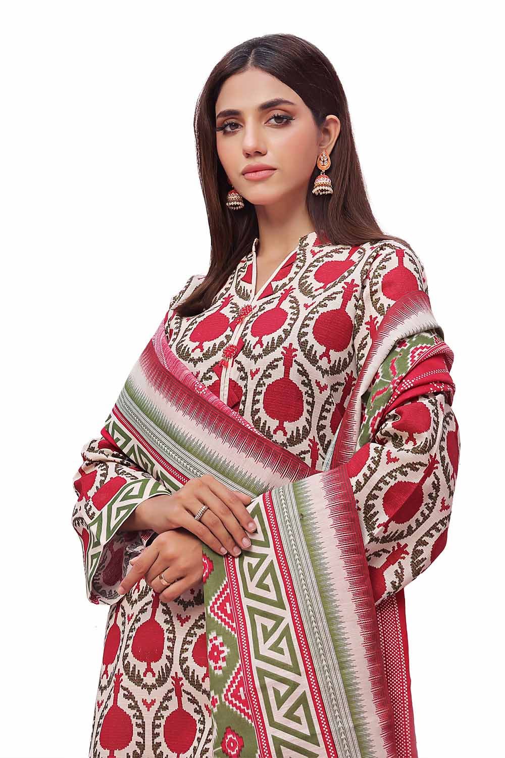 Gul Ahmed | Winter Collection 24 | Khaddar Suit SD-42140 - Official Gul Ahmed stockist in UK - Sakeena London