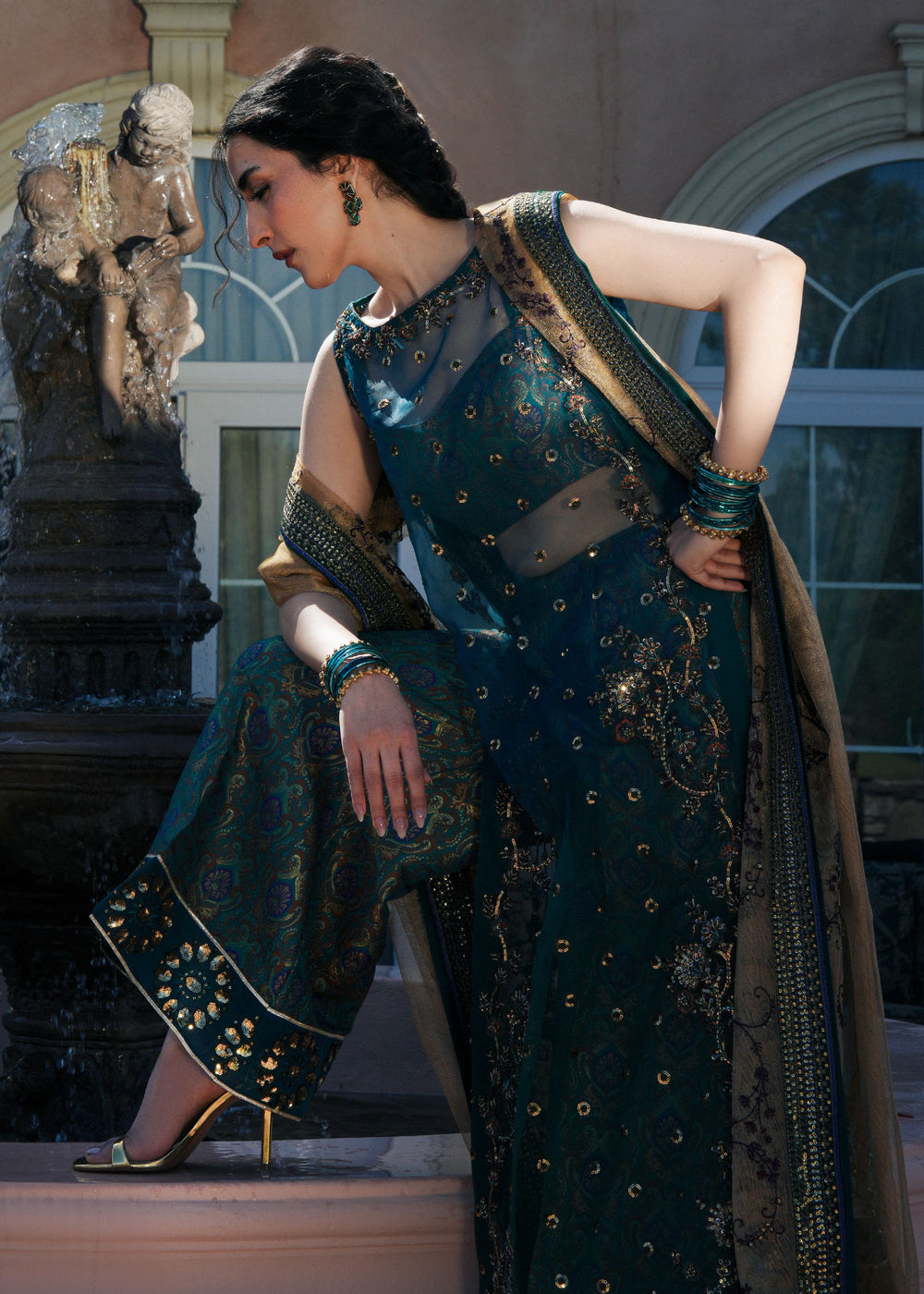 Laj by Lajwanti | Runaway Formals 25 | Teal Aura - Official Laj by Lajwanti stockist in UK - Sakeena London
