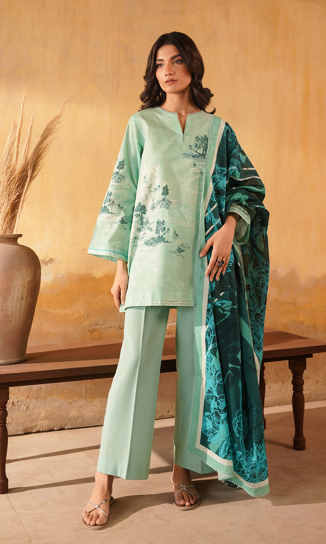 Sahar | Selene Vol 2 | Celadon Bloom - Official Sahar stockist in UK - Sakeena London