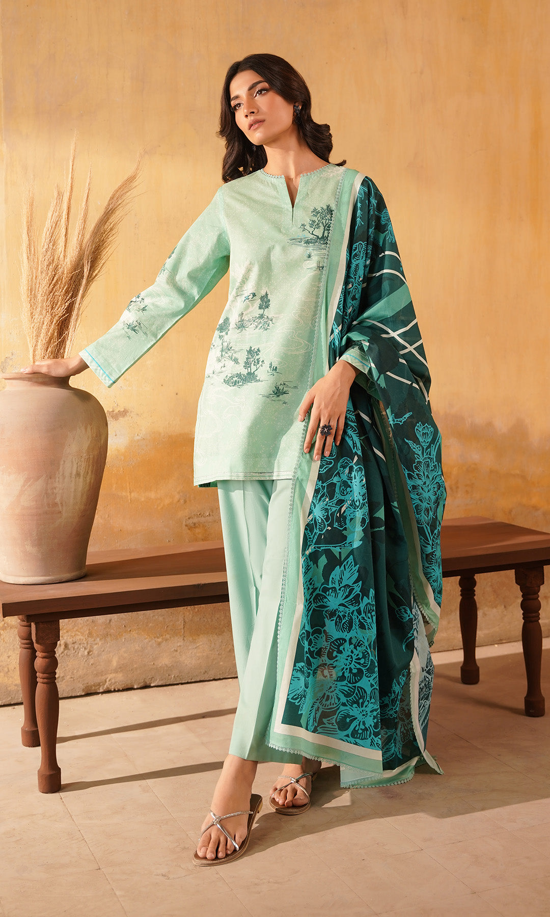 Sahar | Selene Vol 2 | Celadon Bloom - Official Sahar stockist in UK - Sakeena London