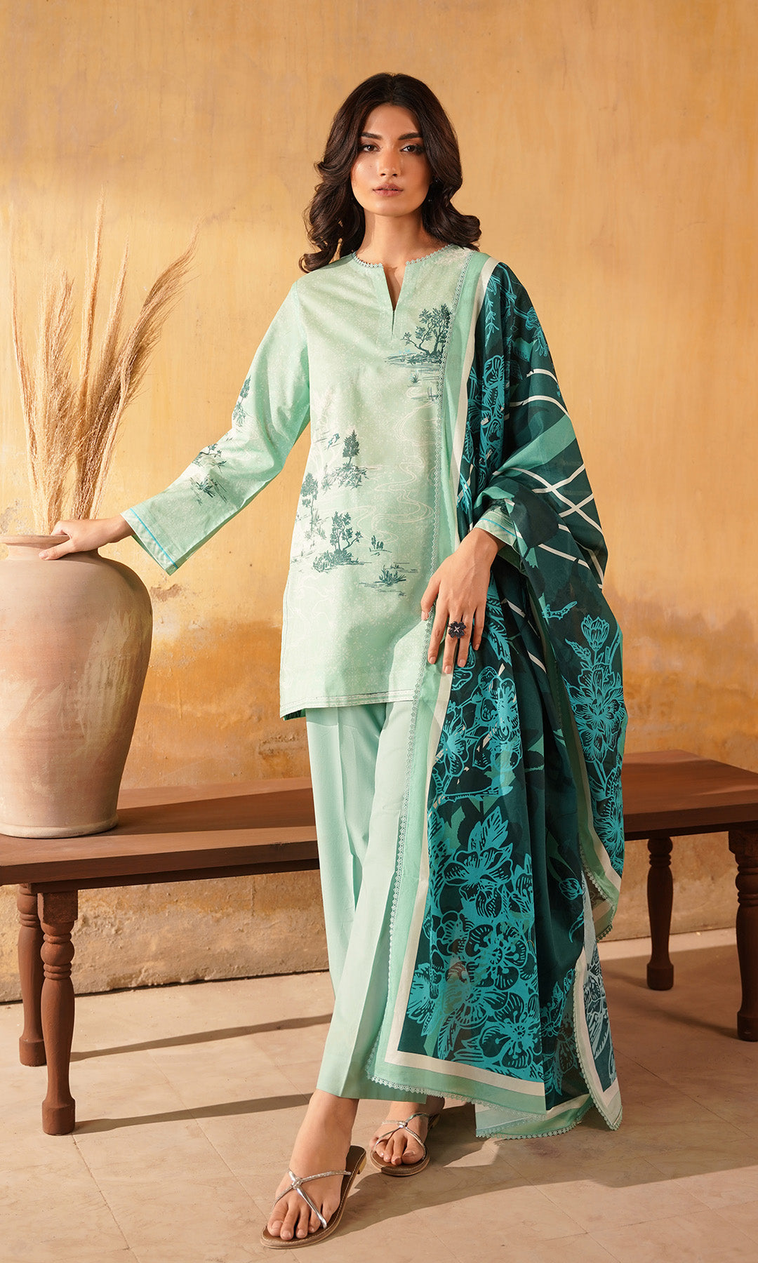 Sahar | Selene Vol 2 | Celadon Bloom - Official Sahar stockist in UK - Sakeena London