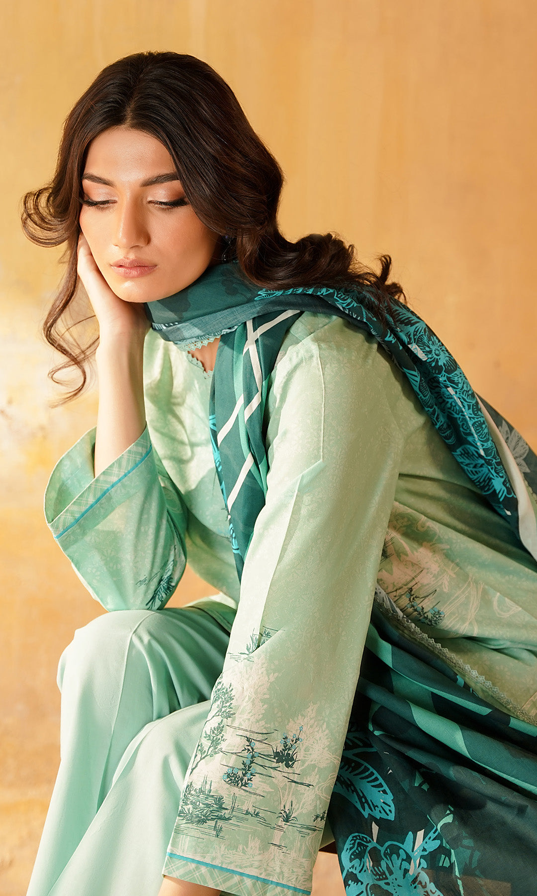Sahar | Selene Vol 2 | Celadon Bloom - Official Sahar stockist in UK - Sakeena London