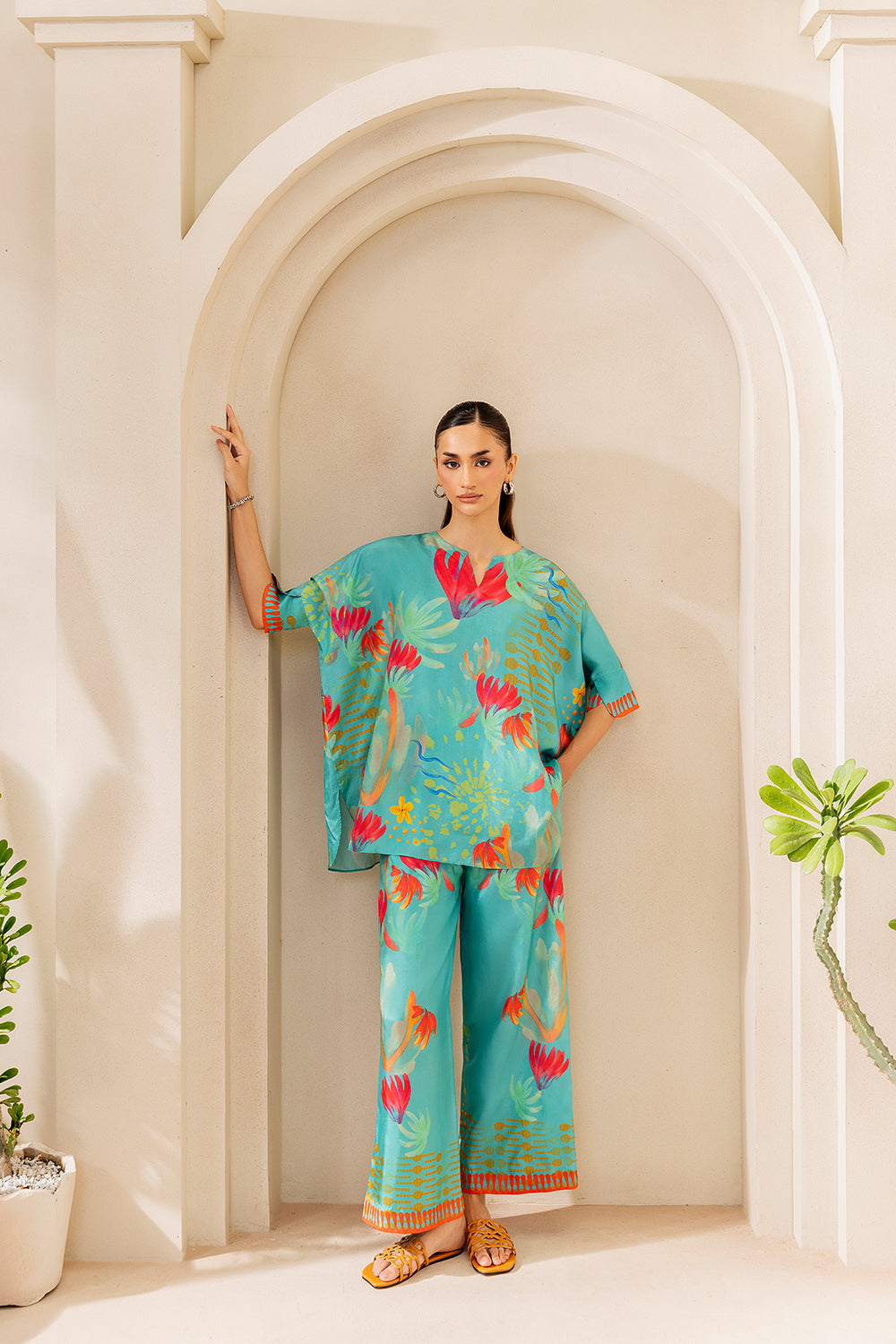 Saira Rizwan | Silk Coords 25 | SUNSET SAMBA - SRSP-25-03 - Official Saira Rizwan stockist in UK - Sakeena London