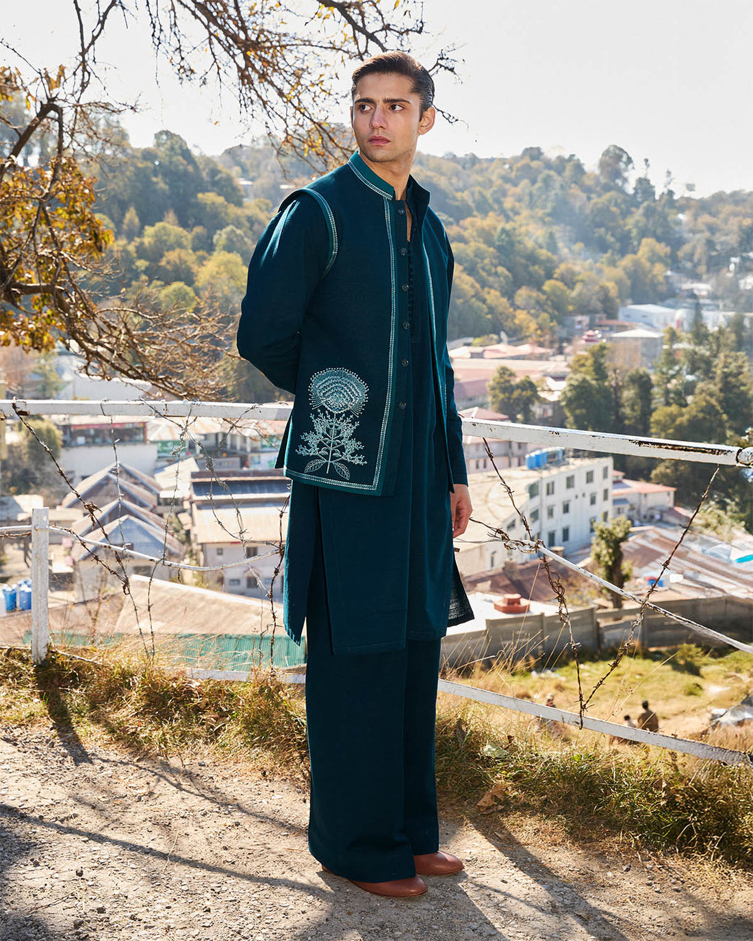 Pakistani Menswear | SLATE - WAISTCOAT - Official Jugnu stockist in UK - Sakeena London