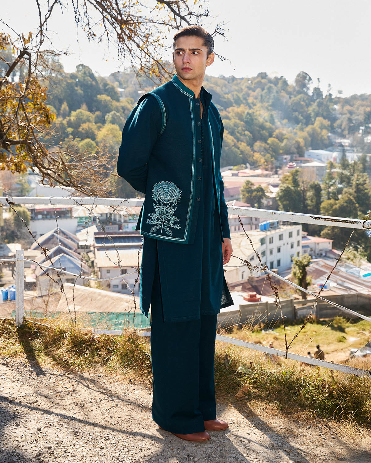 Pakistani Menswear | SLATE - WAISTCOAT - Official Jugnu stockist in UK - Sakeena London
