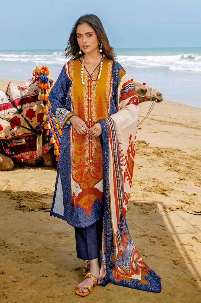 Gul Ahmed | Winter Collection 24 | Cotton Net Dupatta CD-32008 - Official Gul Ahmed stockist in UK - Sakeena London