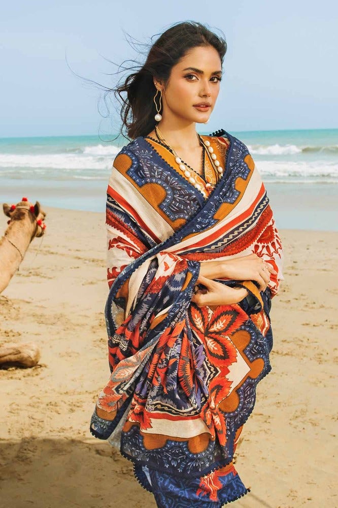 Gul Ahmed | Winter Collection 24 | Cotton Net Dupatta CD-32008 - Official Gul Ahmed stockist in UK - Sakeena London
