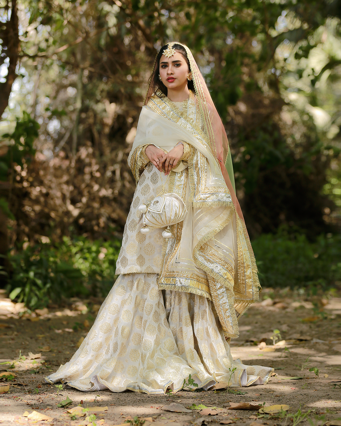 Zar | Gharara Formals | White - Official Zar stockist in UK - Sakeena London