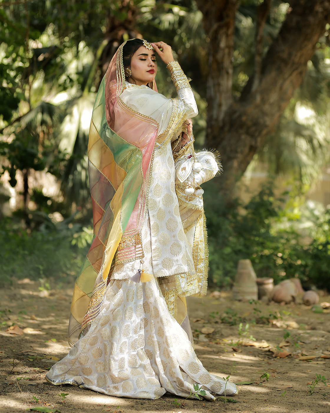 Zar | Gharara Formals | White - Official Zar stockist in UK - Sakeena London