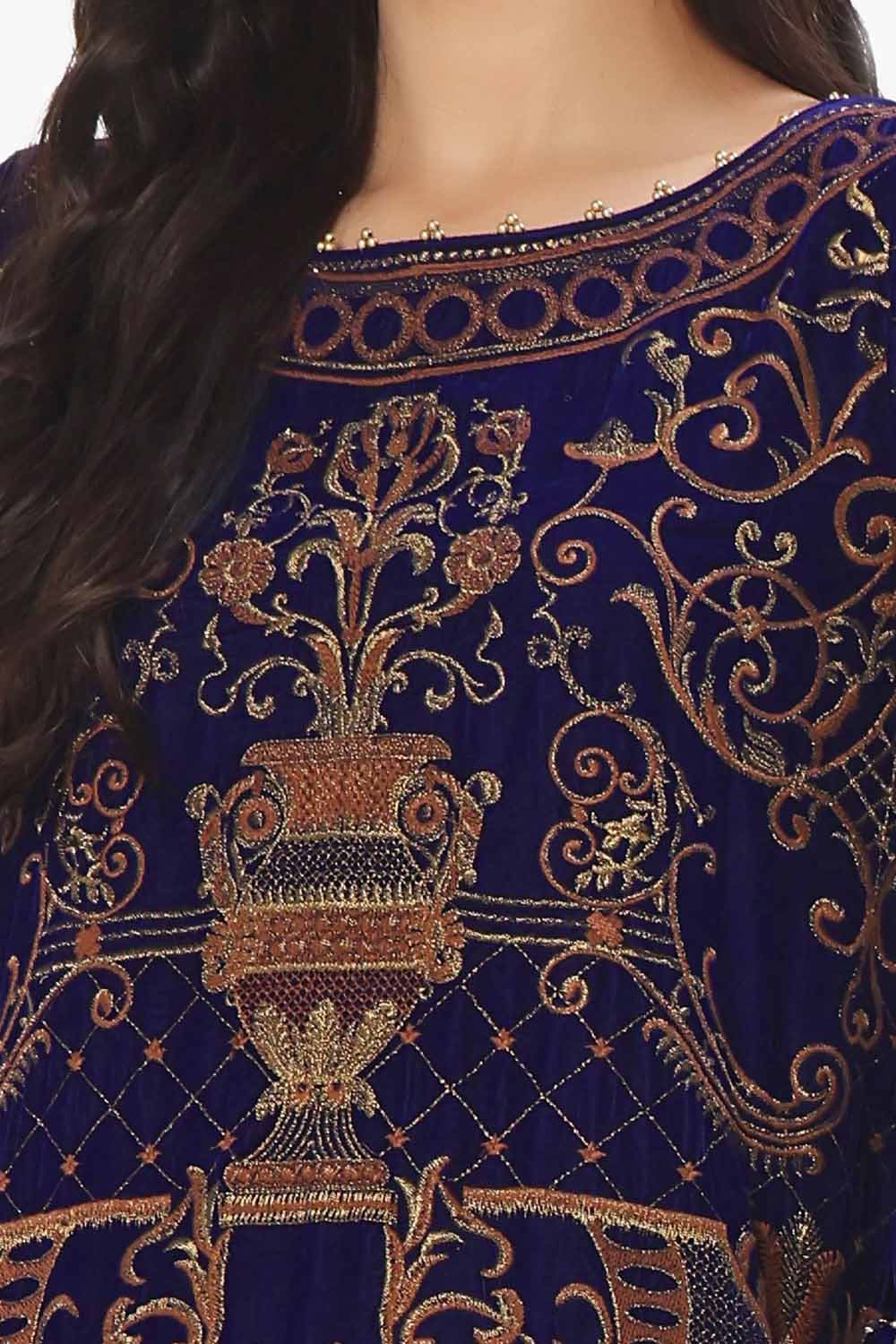 Gul Ahmed | Winter Collection 24 | Velvet Dupatta WV-42001 - Official Gul Ahmed stockist in UK - Sakeena London