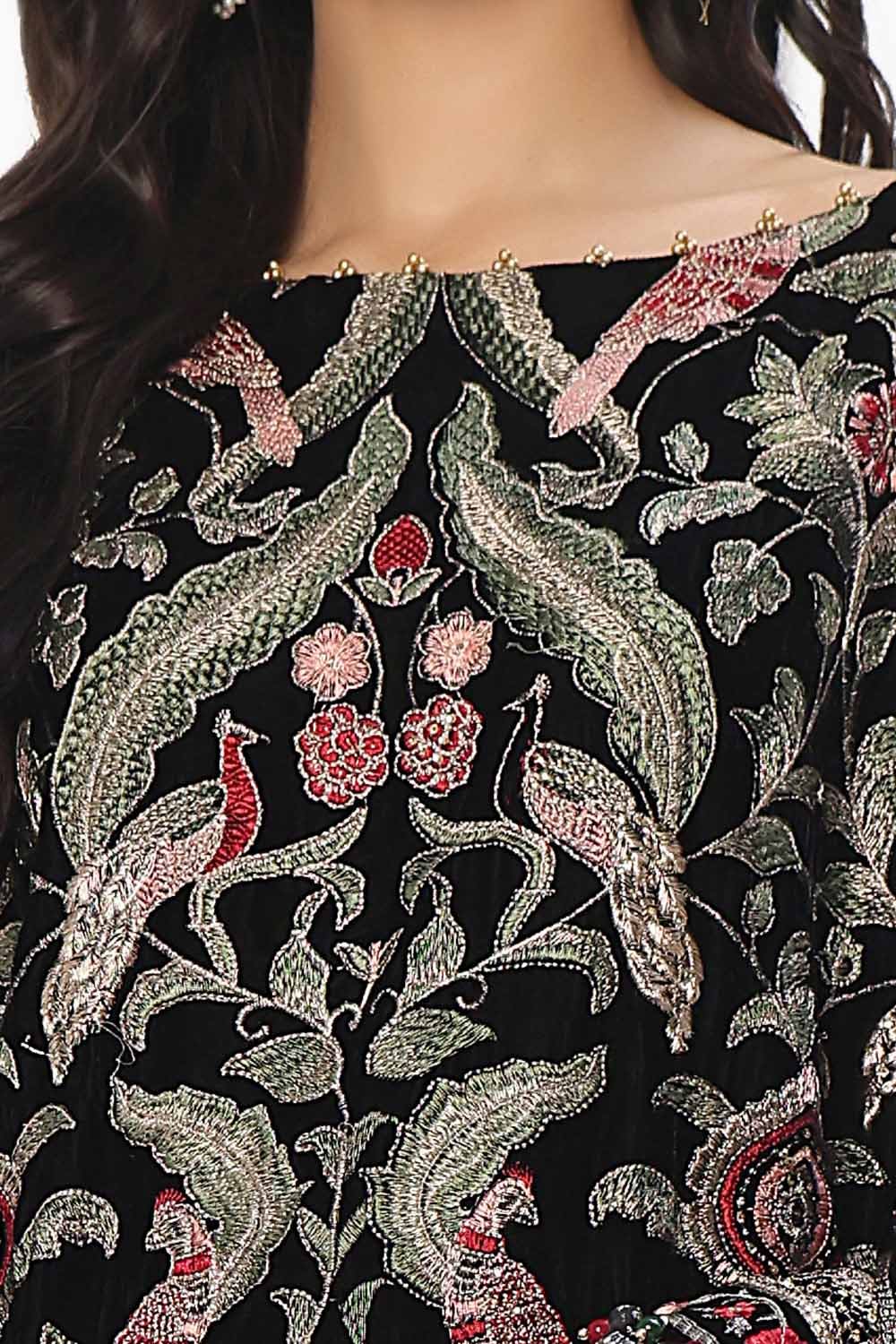 Gul Ahmed | Winter Collection 24 | Velvet Dupatta WV-42002 - Official Gul Ahmed stockist in UK - Sakeena London