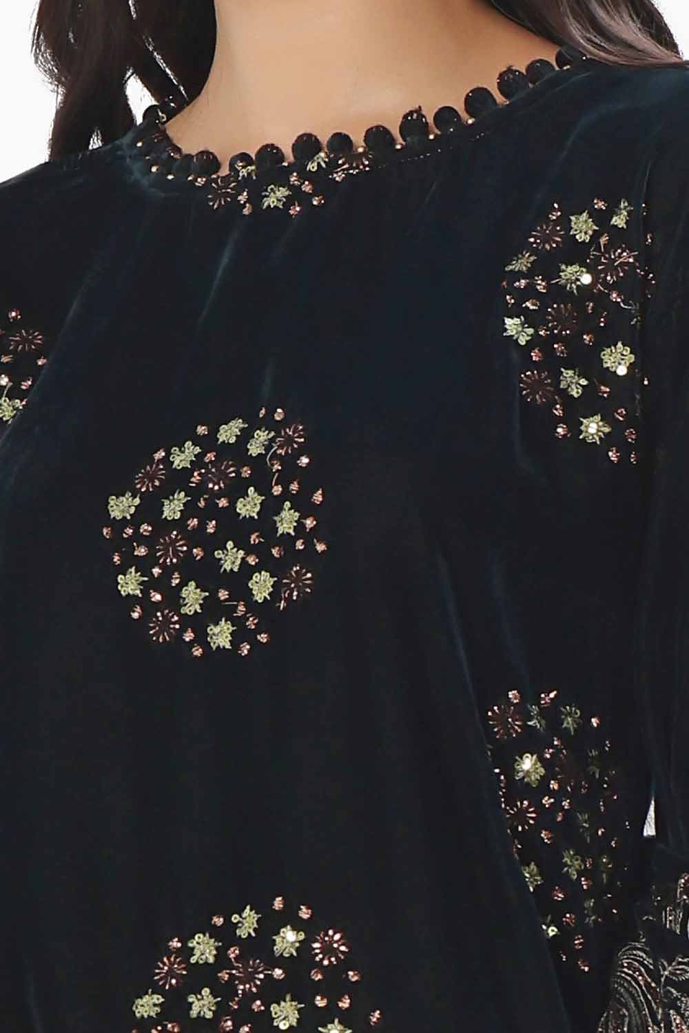 Gul Ahmed | Winter Collection 24 | Velvet Dupatta WV-42005 - Official Gul Ahmed stockist in UK - Sakeena London