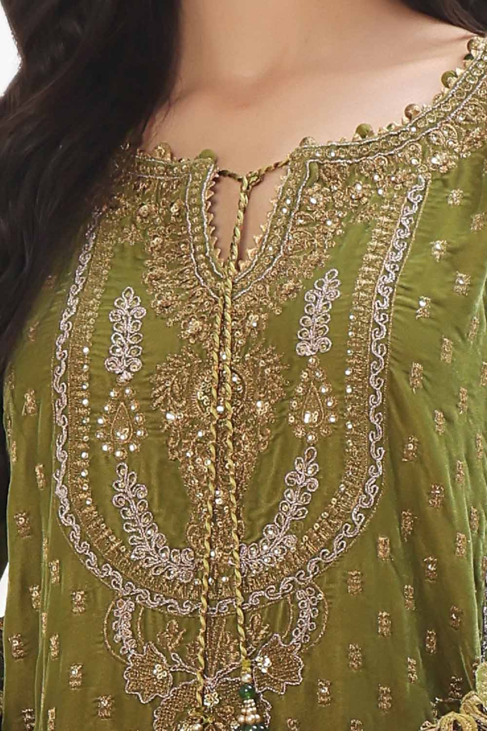 Gul Ahmed | Winter Collection 24 | Velvet Dupatta WV-42007 - Official Gul Ahmed stockist in UK - Sakeena London