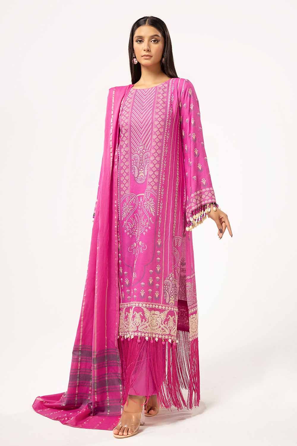 Gul Ahmed | Winter Collection 24 | Yarn Dyed Dupatta YD-42001 - Official Gul Ahmed stockist in UK - Sakeena London