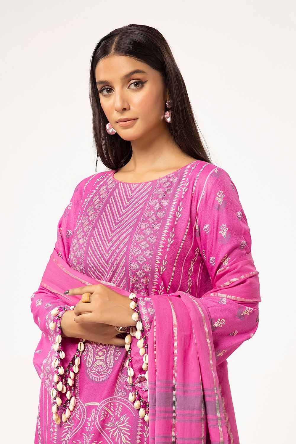 Gul Ahmed | Winter Collection 24 | Yarn Dyed Dupatta YD-42001 - Official Gul Ahmed stockist in UK - Sakeena London